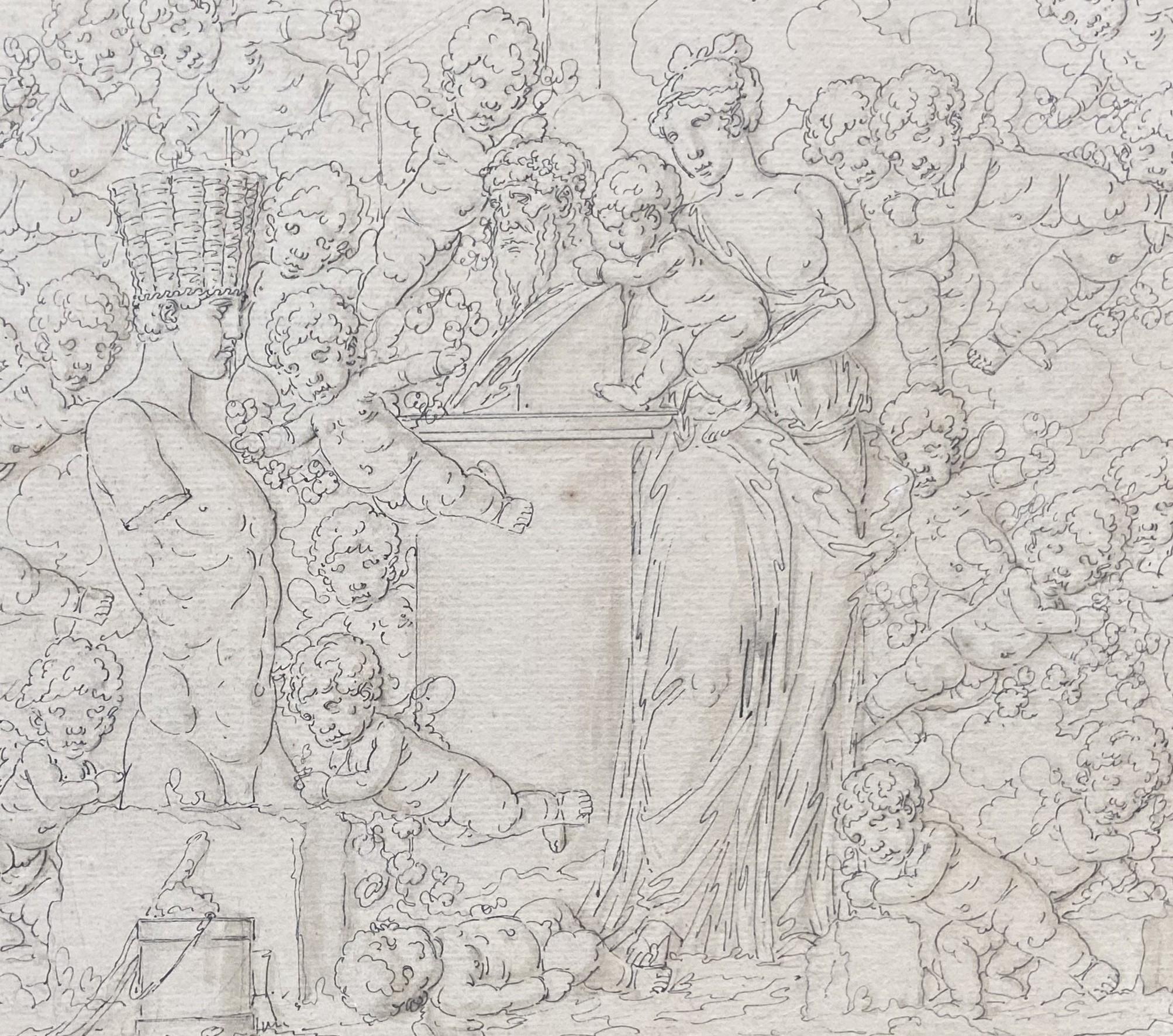 Louis-Félix de La Rue (1730-1777) Eine mythologische Szene, Zeichnung im Angebot 3