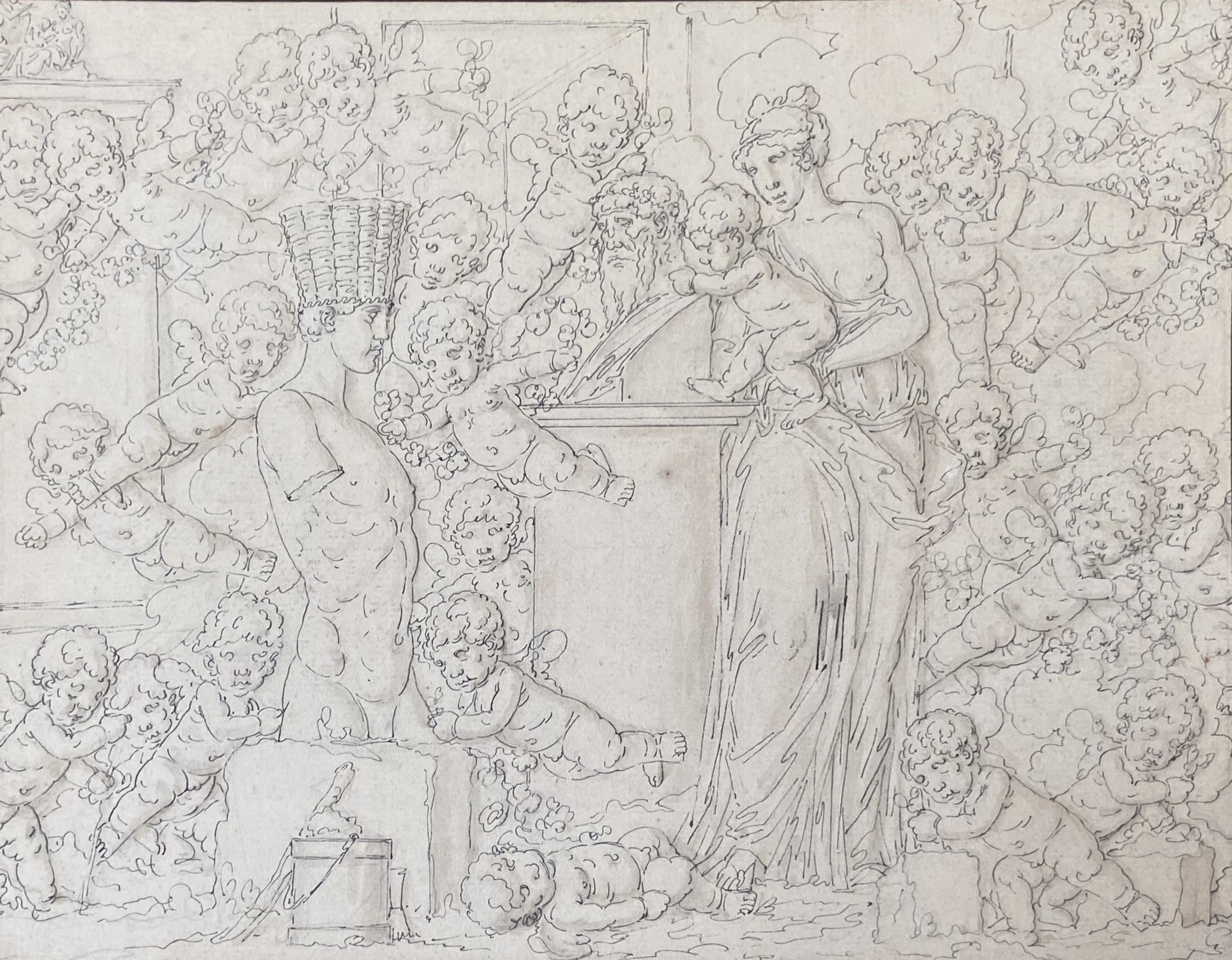 Louis-Félix de La Rue (1730-1777)  A Mythological scene, drawing