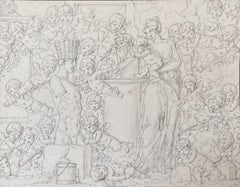 Louis-Félix de La Rue (1730-1777) Une scène mythologique, dessin
