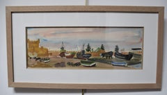 Jean Launois (1898-1942) Nordafrikanische Landschaft, A Port, Aquarell signiert