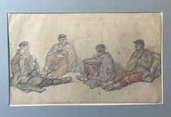 Auguste Gardanne (1840-1890)  Soldiers at rest, War of 1870, wartercolor