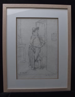 Ferdinand Roybet (1840-1920) Le trompette, signed drawing