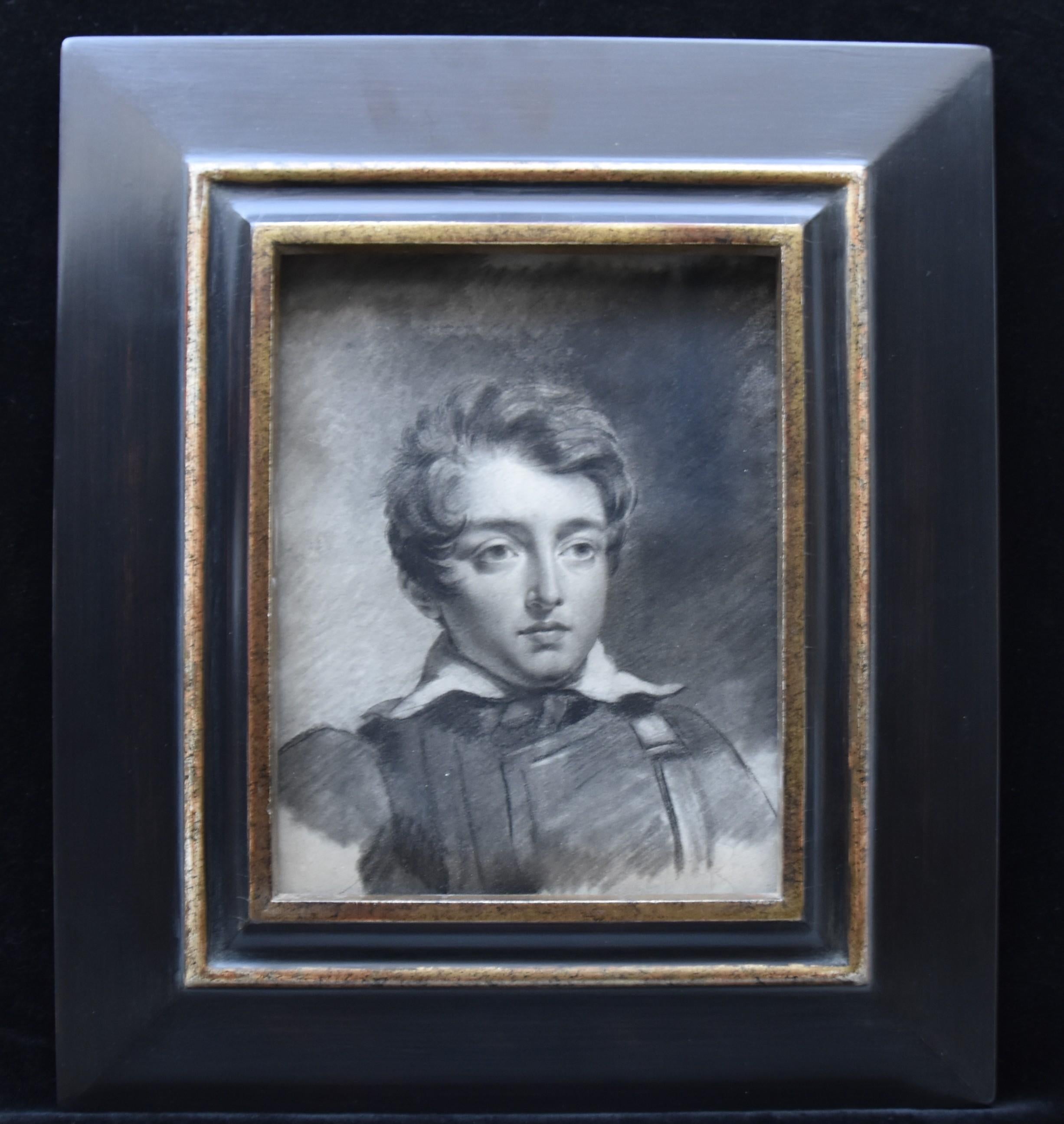 French Romantic school, Portrait of a young man, drawing For Sale 4