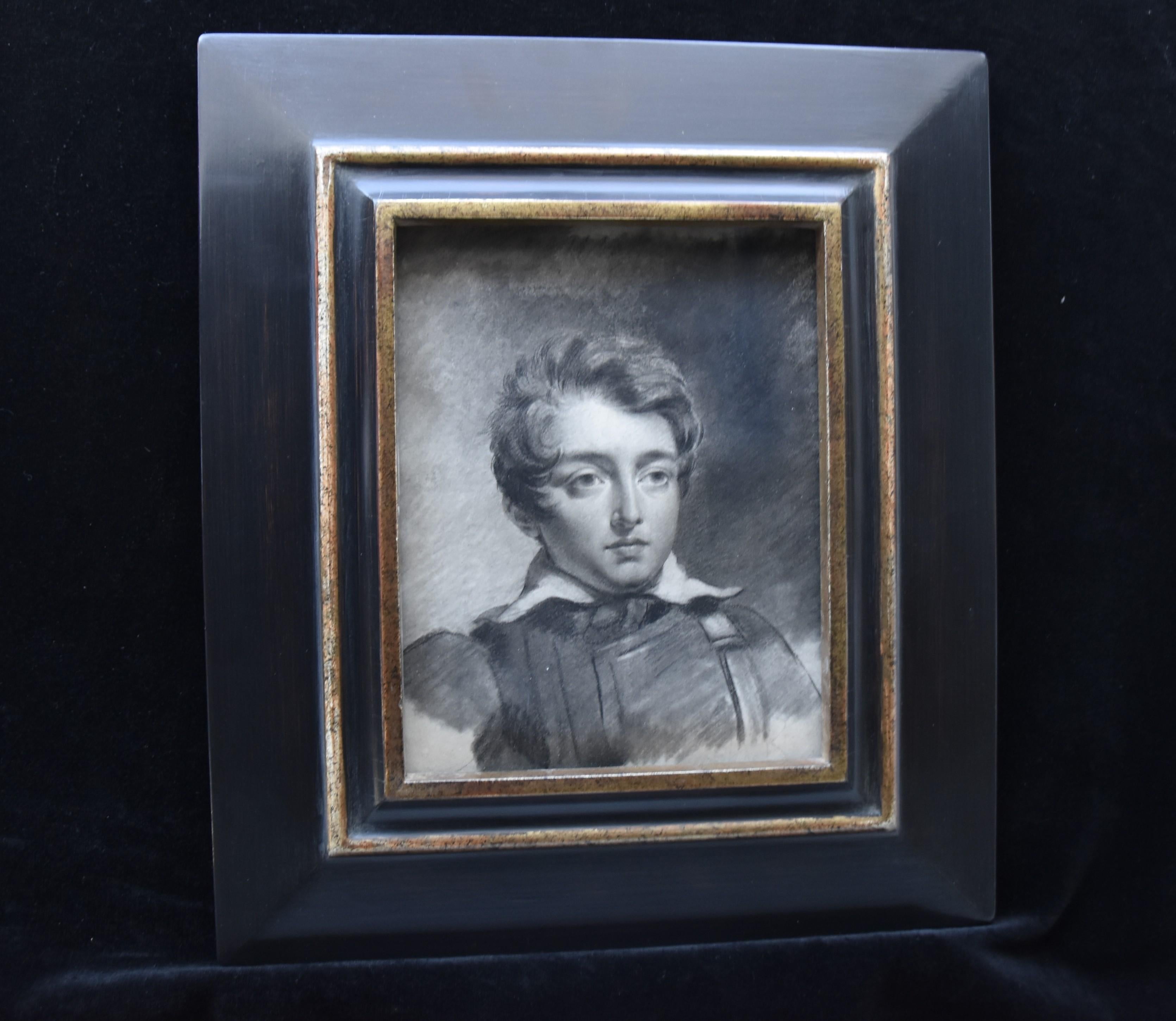 French Romantic school, Portrait of a young man, drawing For Sale 6