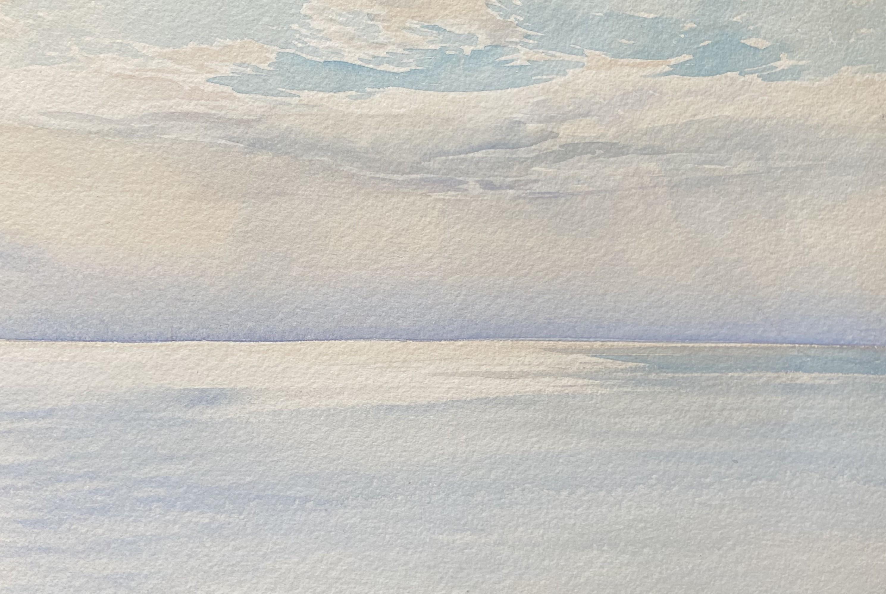 Ernest Lessieux (1848 - 1925) La mer sous un temps calme, aquarelle signée - Impressionnisme Art par Ernest-Louis Lessieux