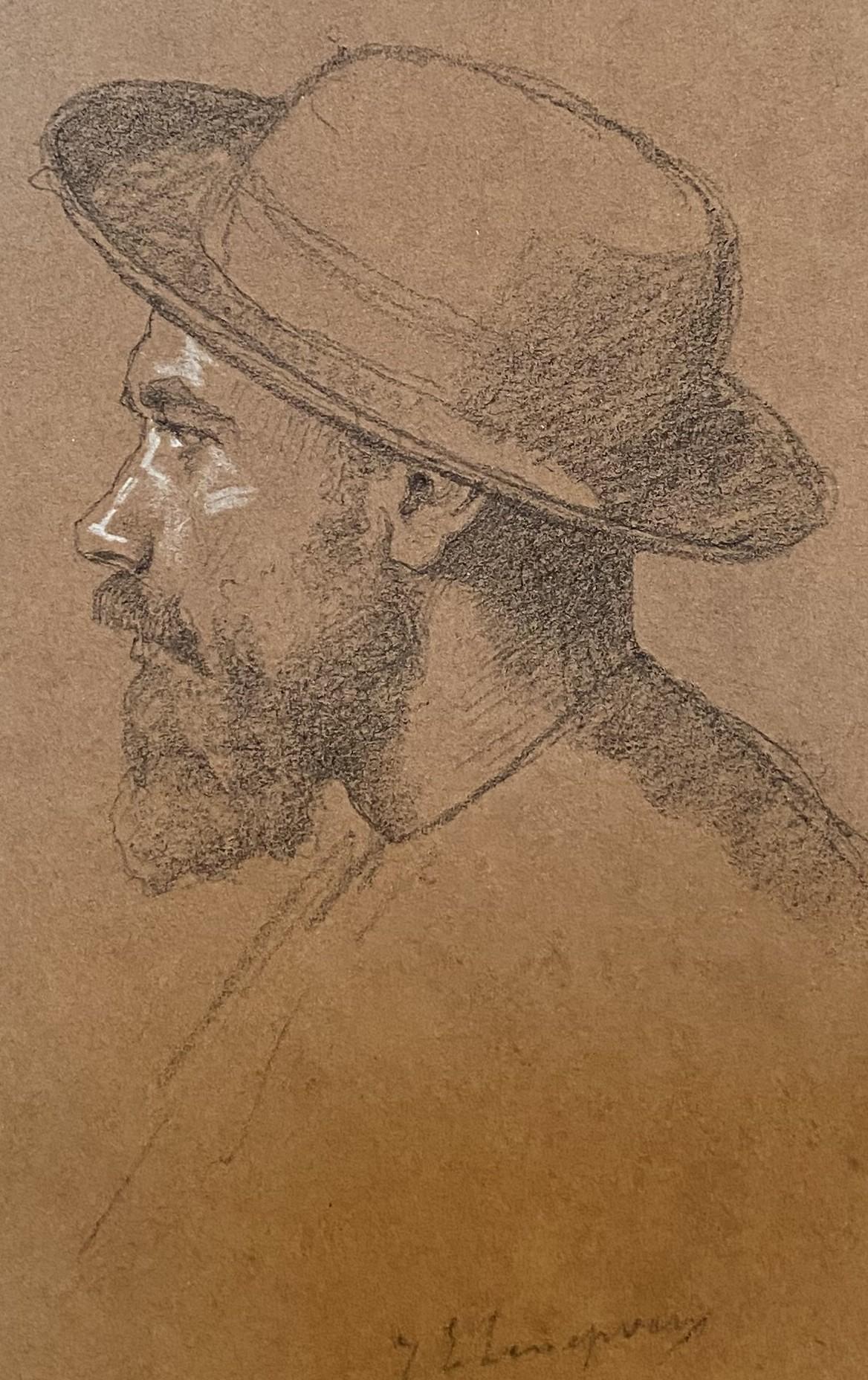 Jules-Eugène Lenepveu (1819-1898) Portrait of a man in profile, signed drawing For Sale 4
