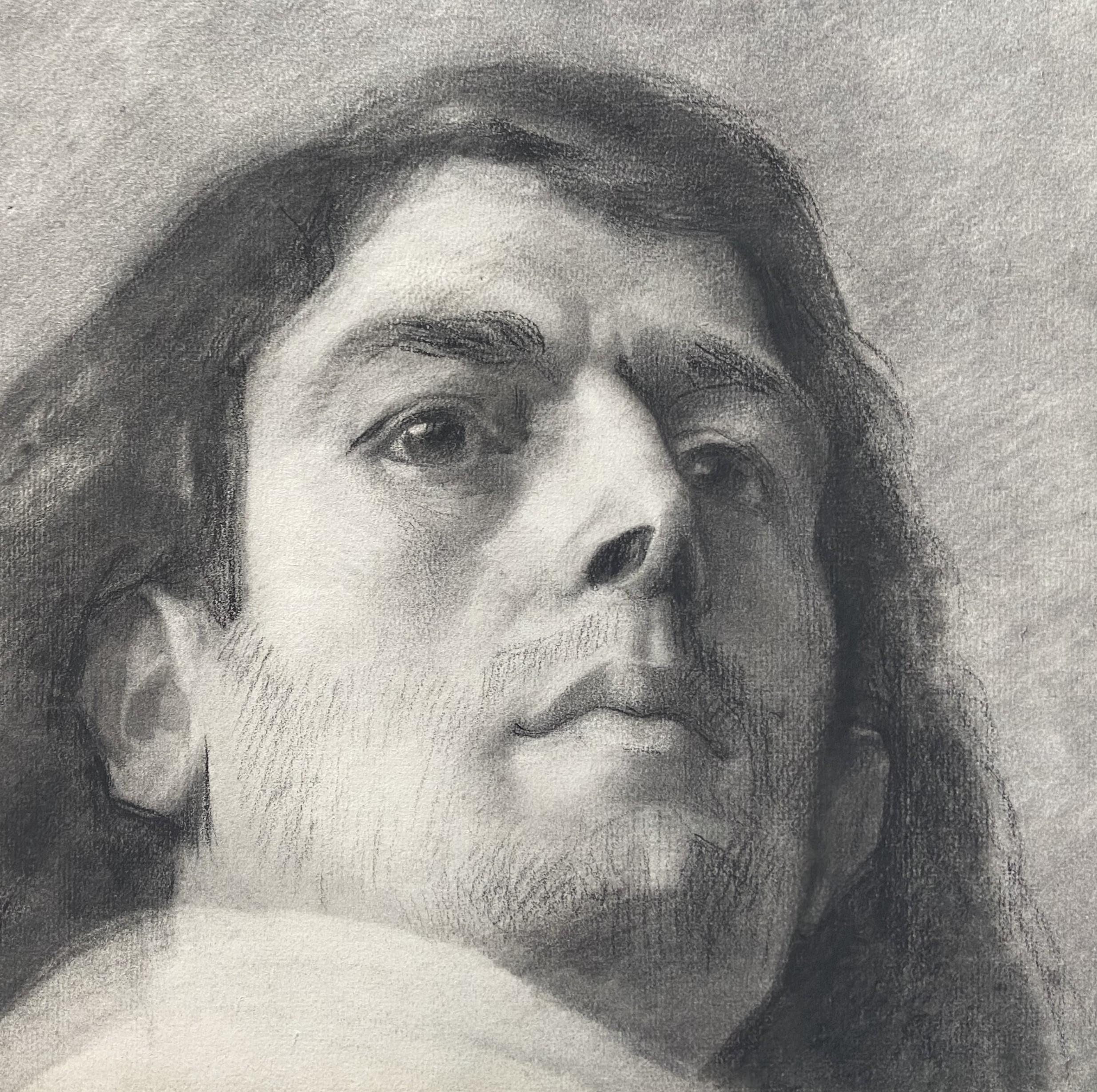 Albert Paul Guilmet (1879-1922) Portrait of a man, signed drawing For Sale 2