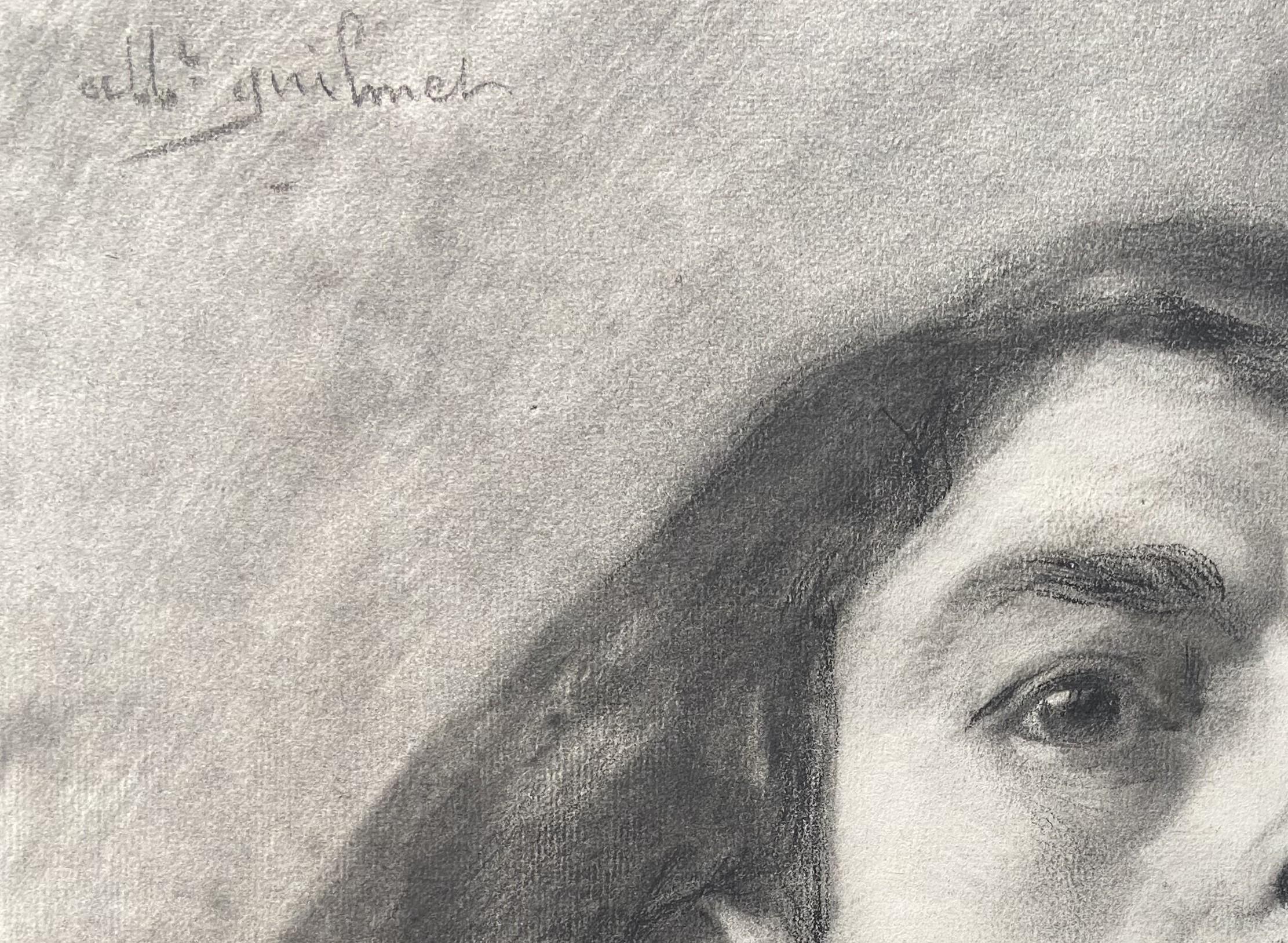 Albert Paul Guilmet (1879-1922) Portrait of a man, signed drawing For Sale 4