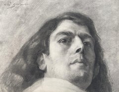 Albert Paul Guilmet (1879-1922) Porträt eines Mannes, signierte Zeichnung