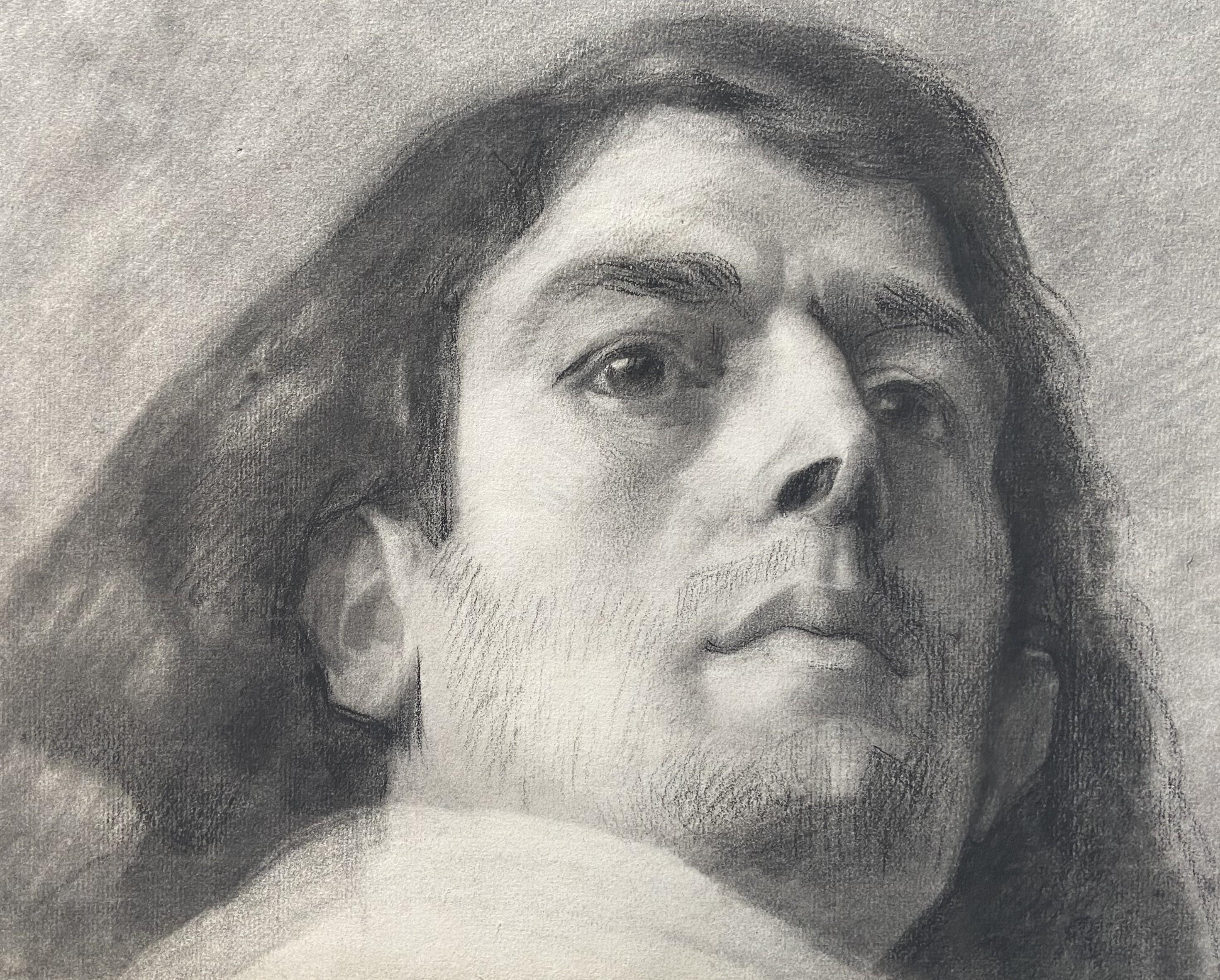 Albert Paul Guilmet (1879-1922) Portrait of a man, signed drawing For Sale 5