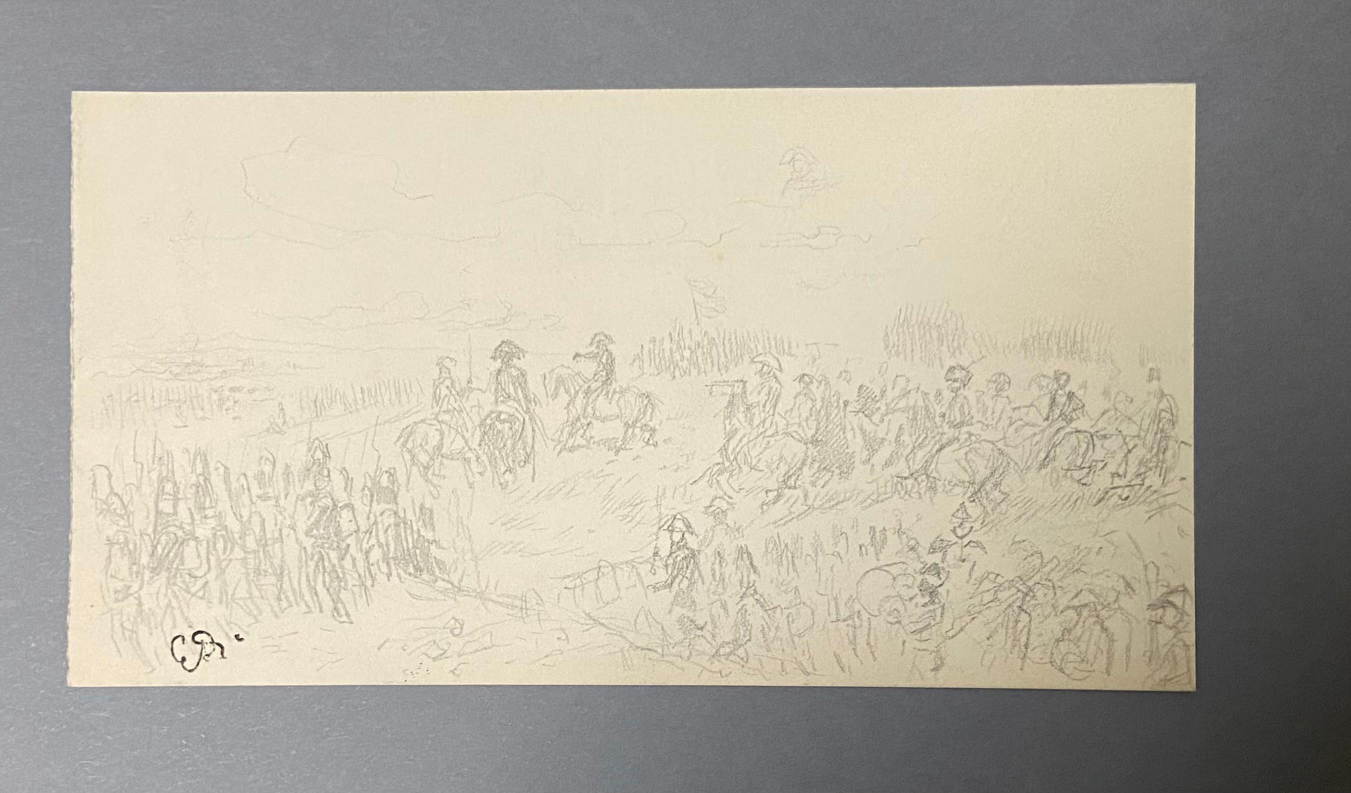 Edouard Detaille (1848 1912) Sketches, two drawings - Academic Art by Jean Baptiste Édouard Detaille