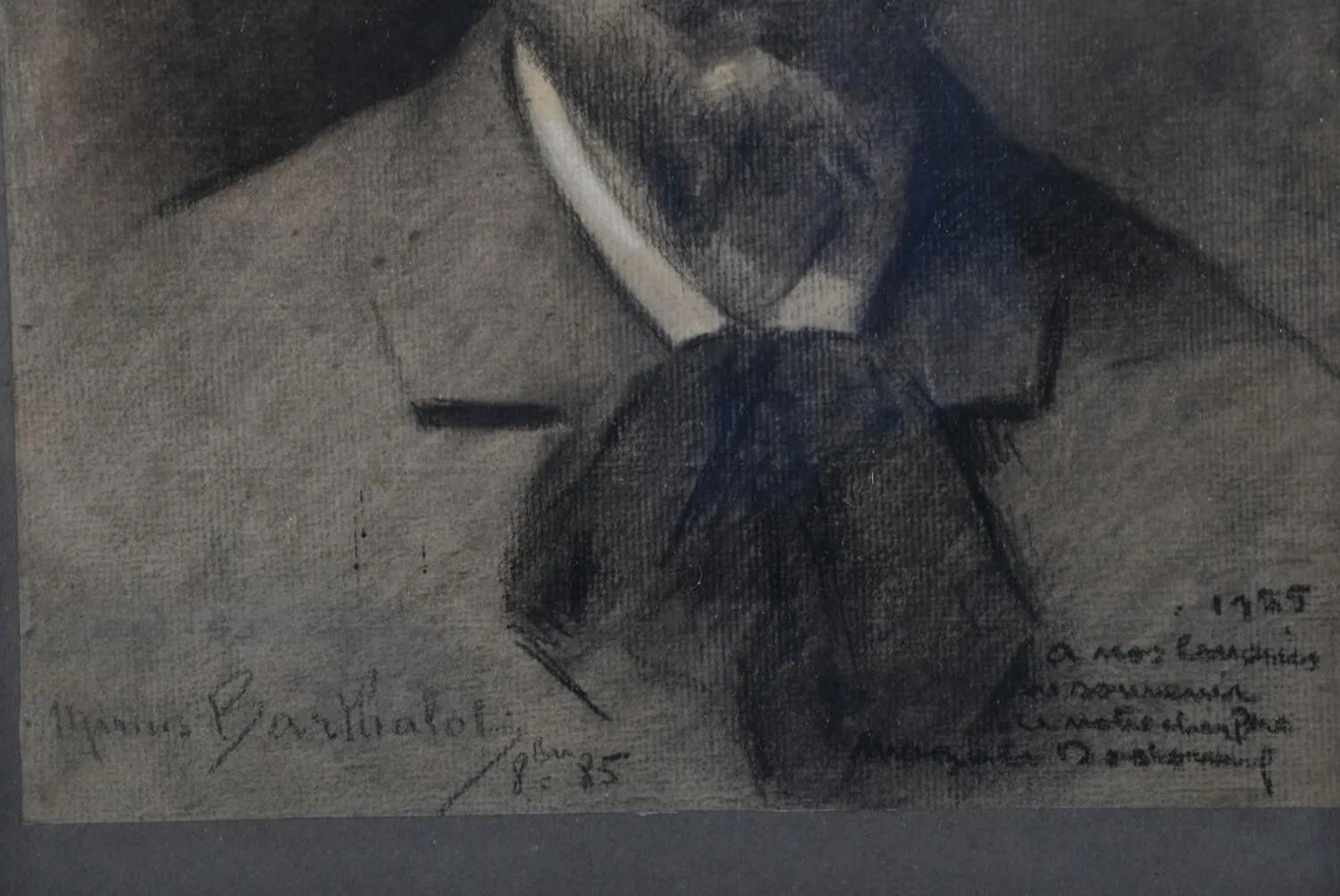 Marius Barthalot (1861-1955) A Self-portrait of the artist, 1885, signed drawing 2