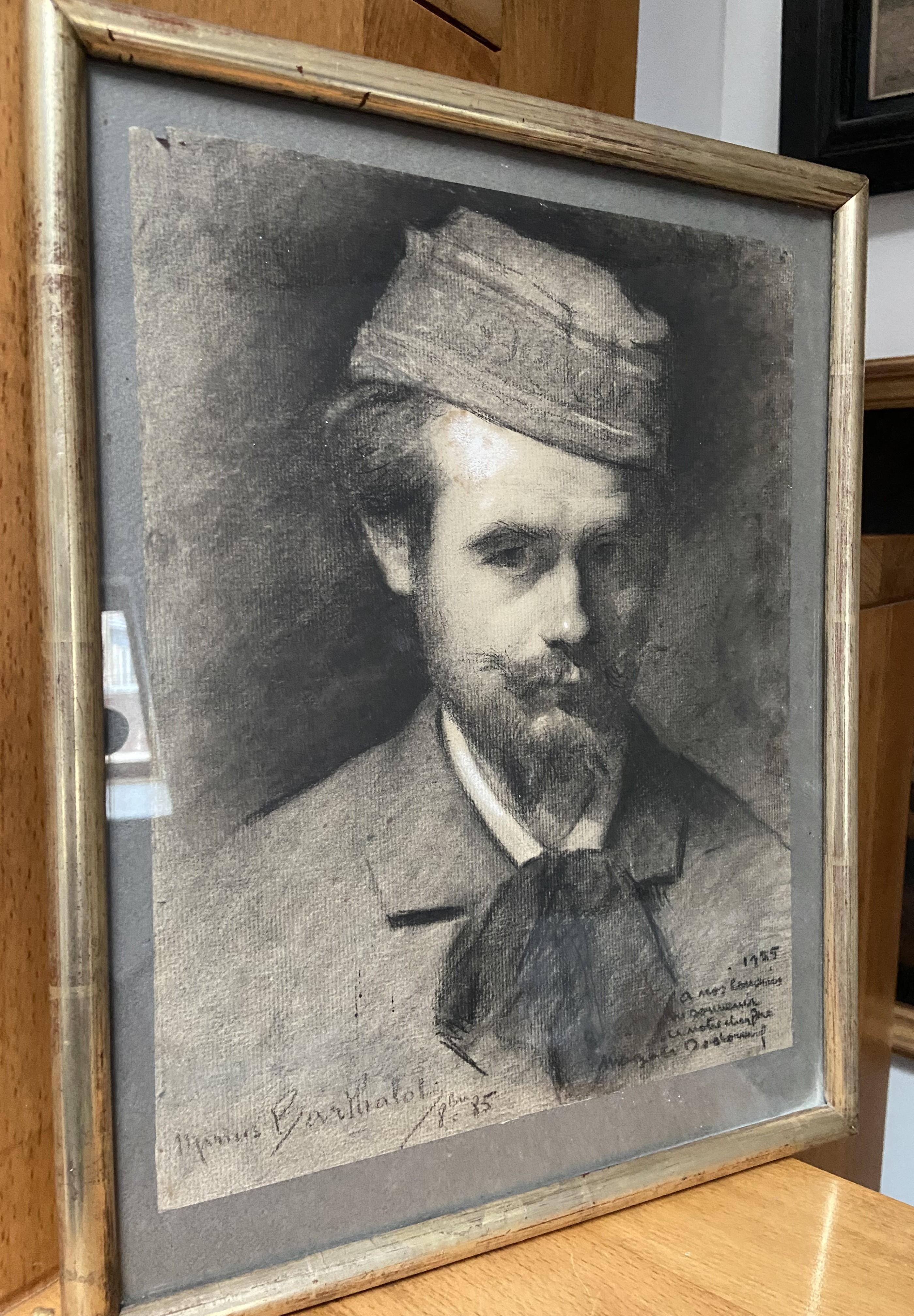Marius Barthalot (1861-1955) A Self-portrait of the artist, 1885, signed drawing 5