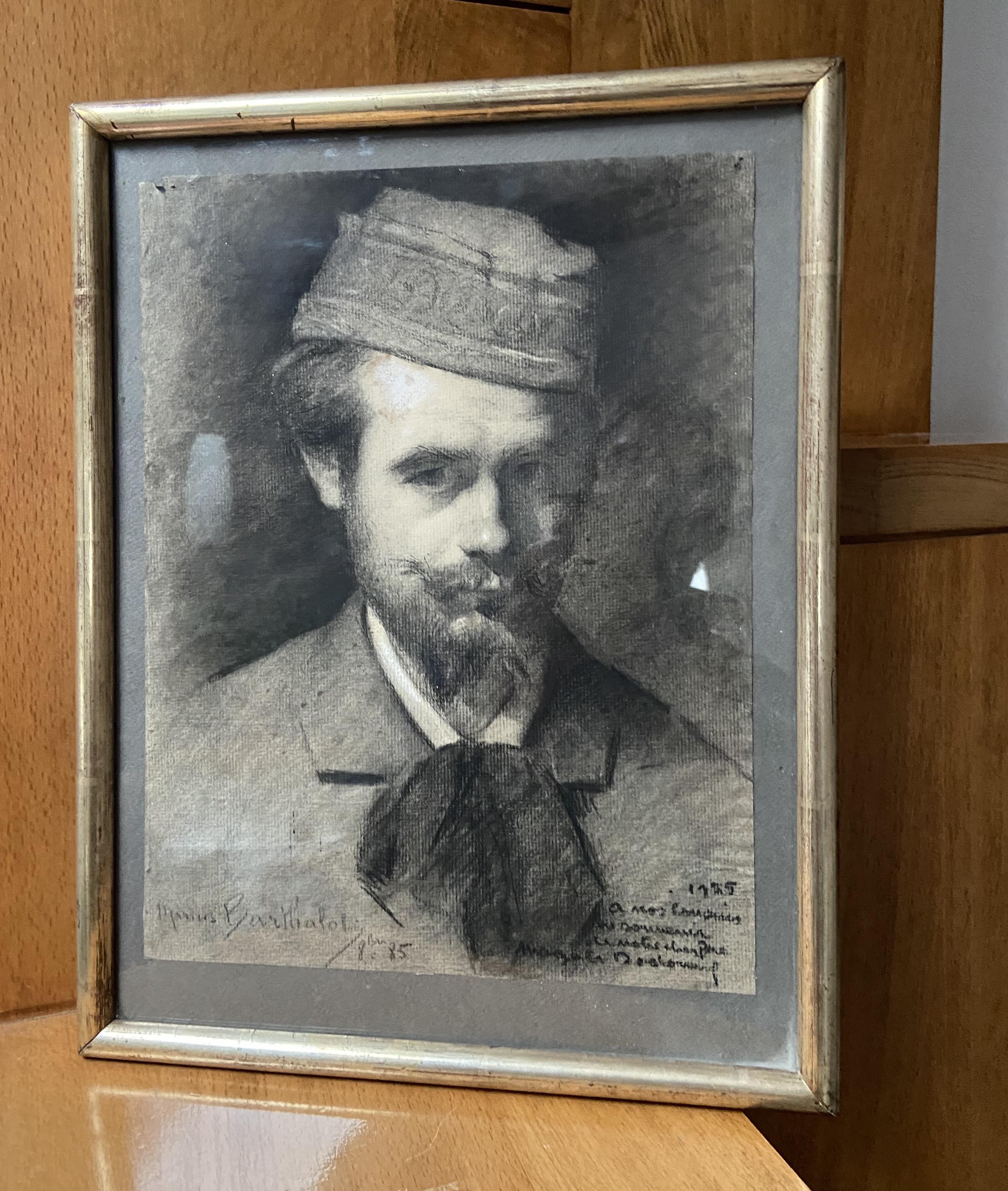 Marius Barthalot (1861-1955) A Self-portrait of the artist, 1885, signed drawing 6