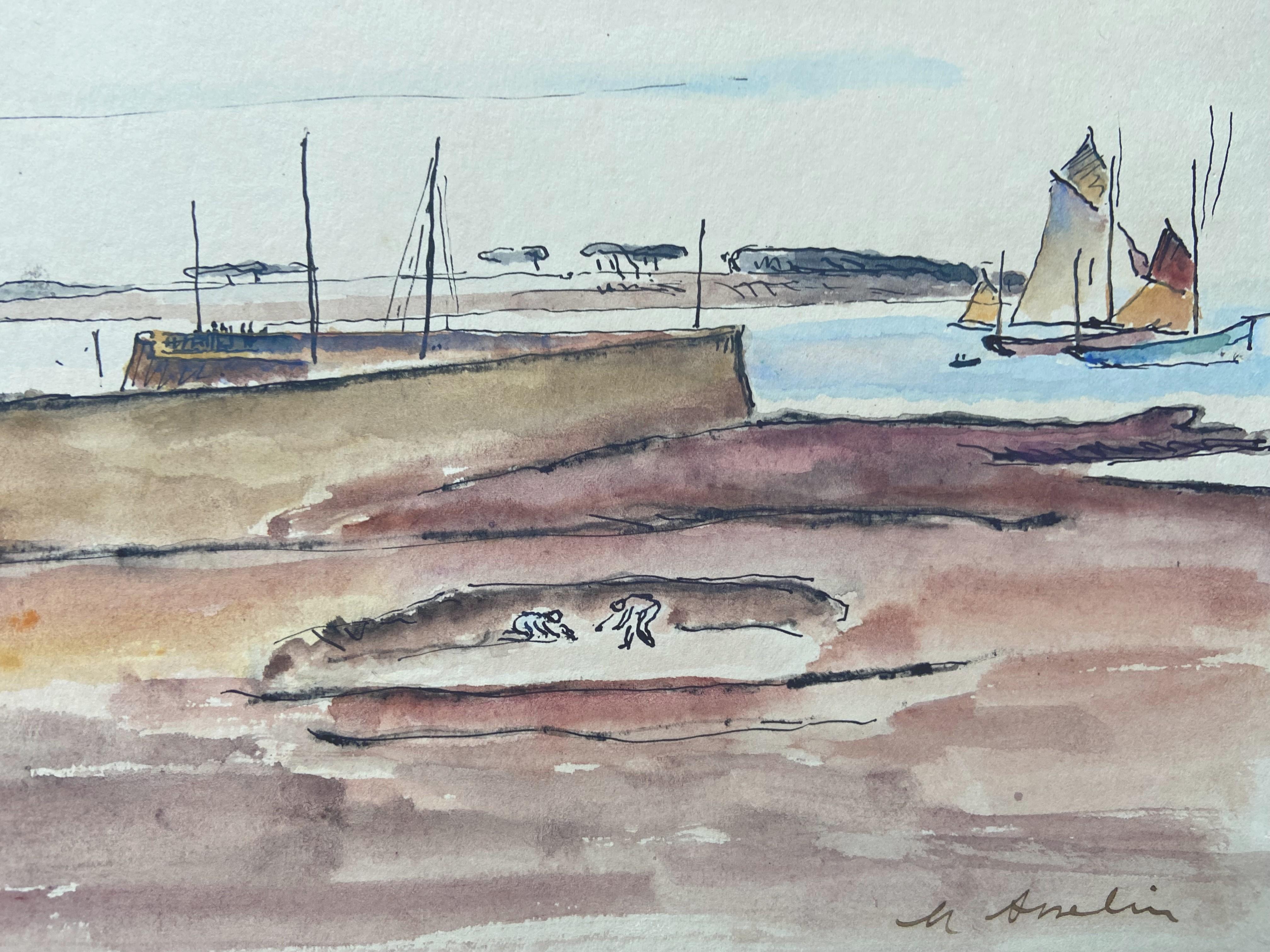 Maurice Asselin (1882-1947) Un paysage marin, Bretagne,  aquarelle signée en vente 2