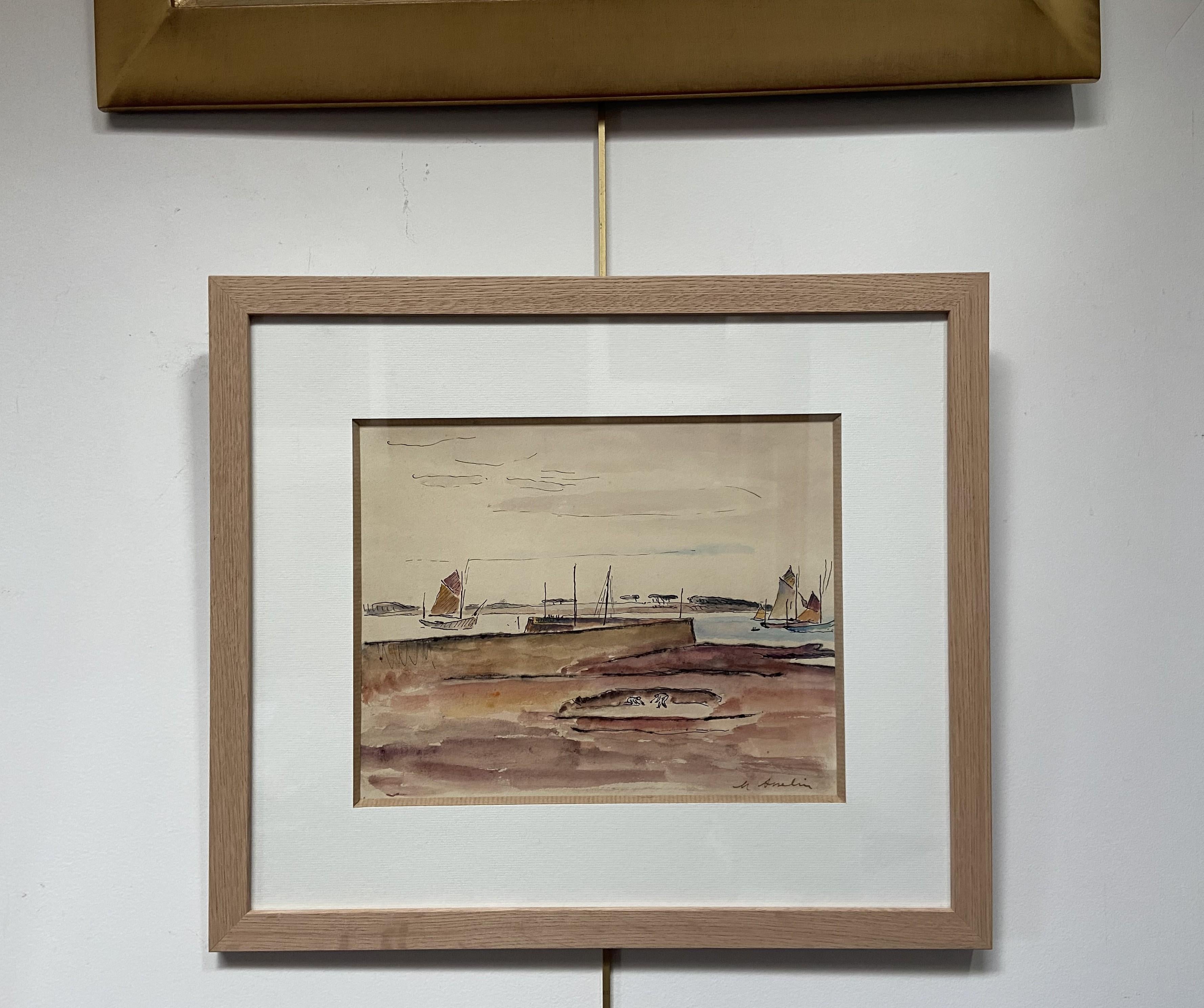 Maurice Asselin (1882-1947) A Seascape, Brittany,  watercolor signed For Sale 3