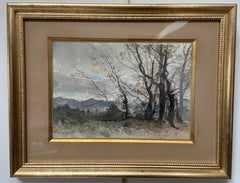 Henri Harpignies (1819-1916) A Landscape in winter, 1888, signed watercolor