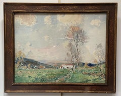 Paul Emile Lecomte (1877-1950) Entre Cannes et Grasse, acquerello firmato