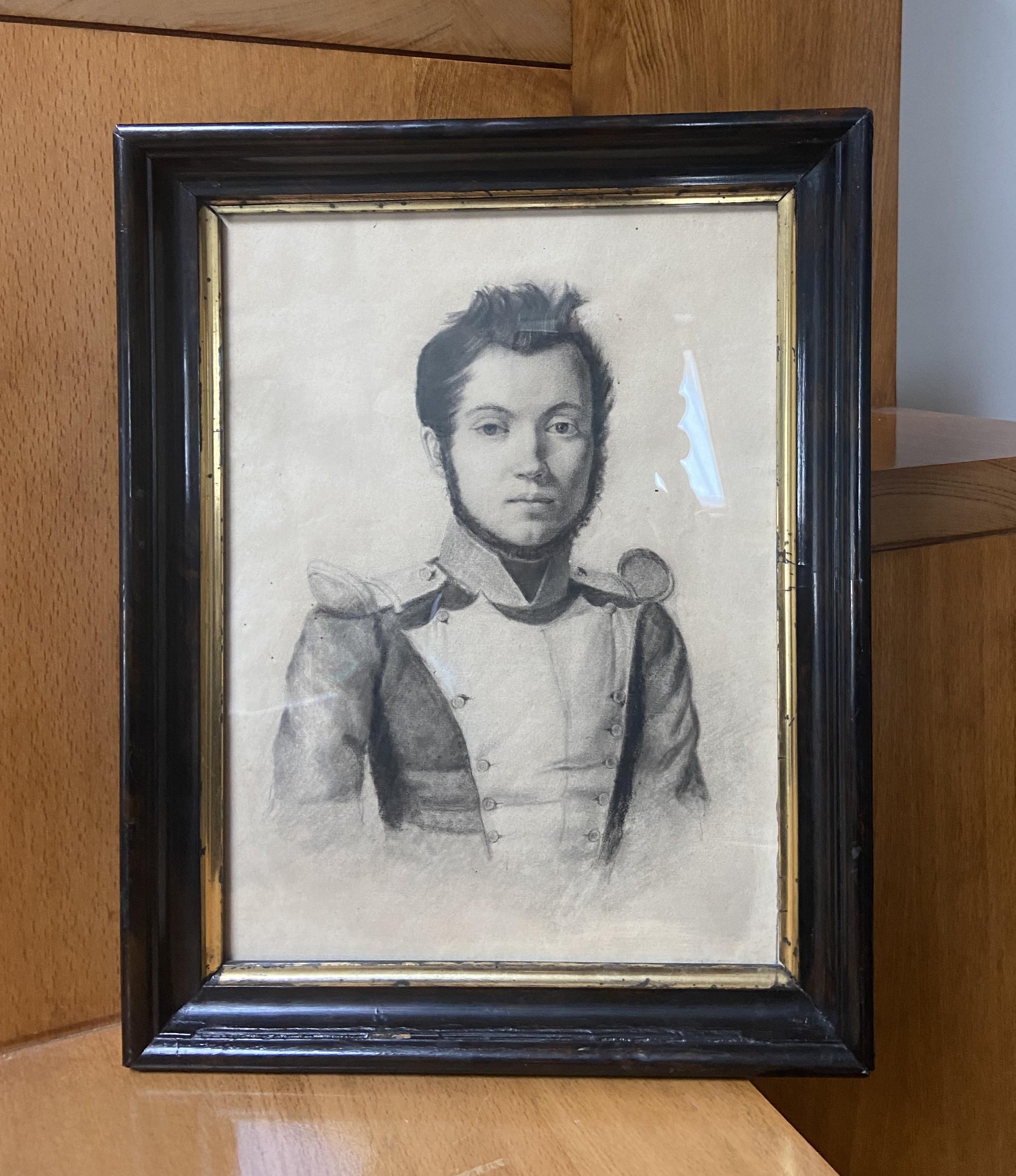 French Romantic school, Portrait of a young soldier, drawing For Sale 2