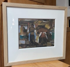 Henry Ottmann (1877-1927) Étal de marché 1925, Pastell signiert