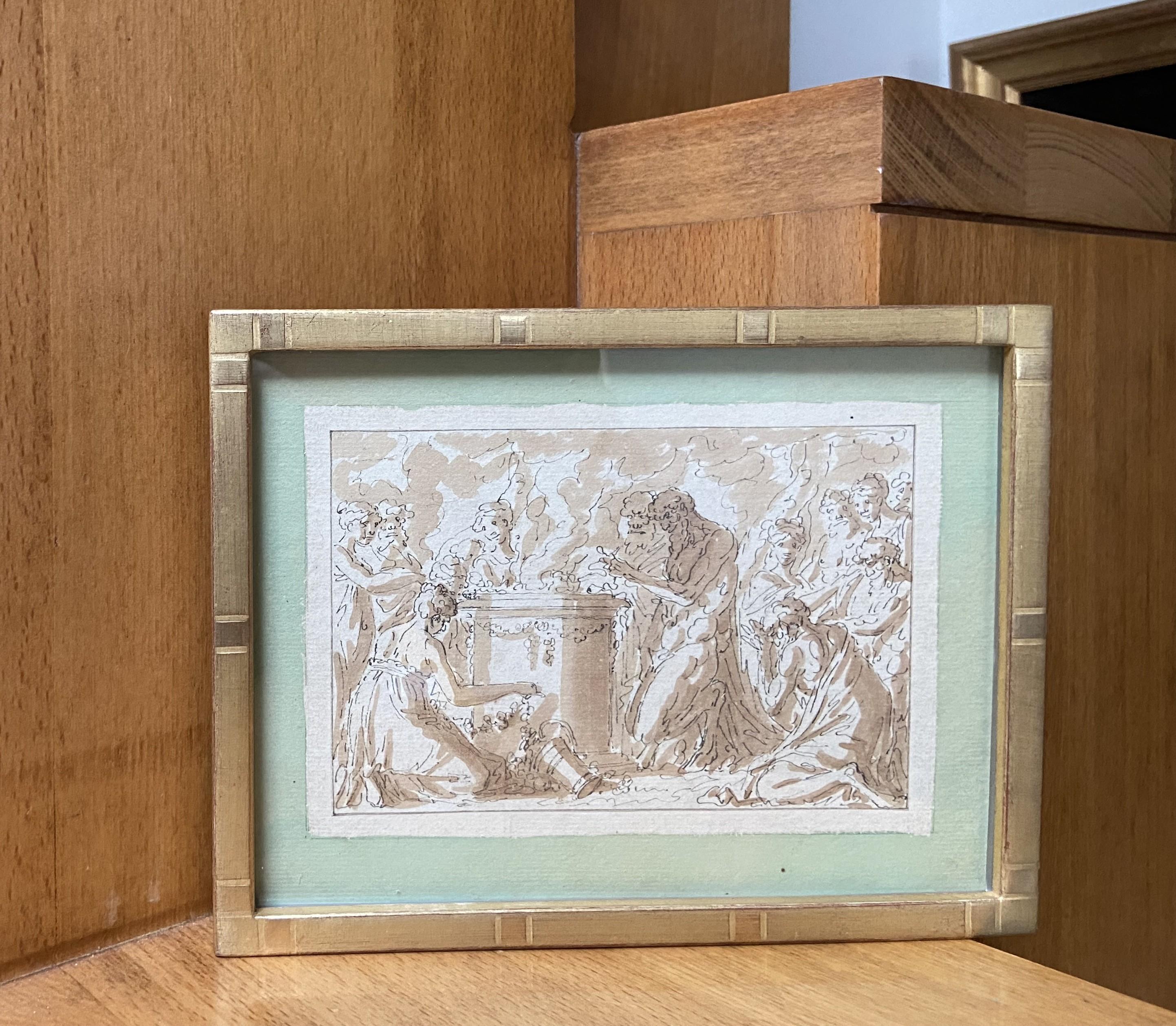Louis-Félix de La Rue (1730-1777) Una scena di sacrificio antico, disegno 6