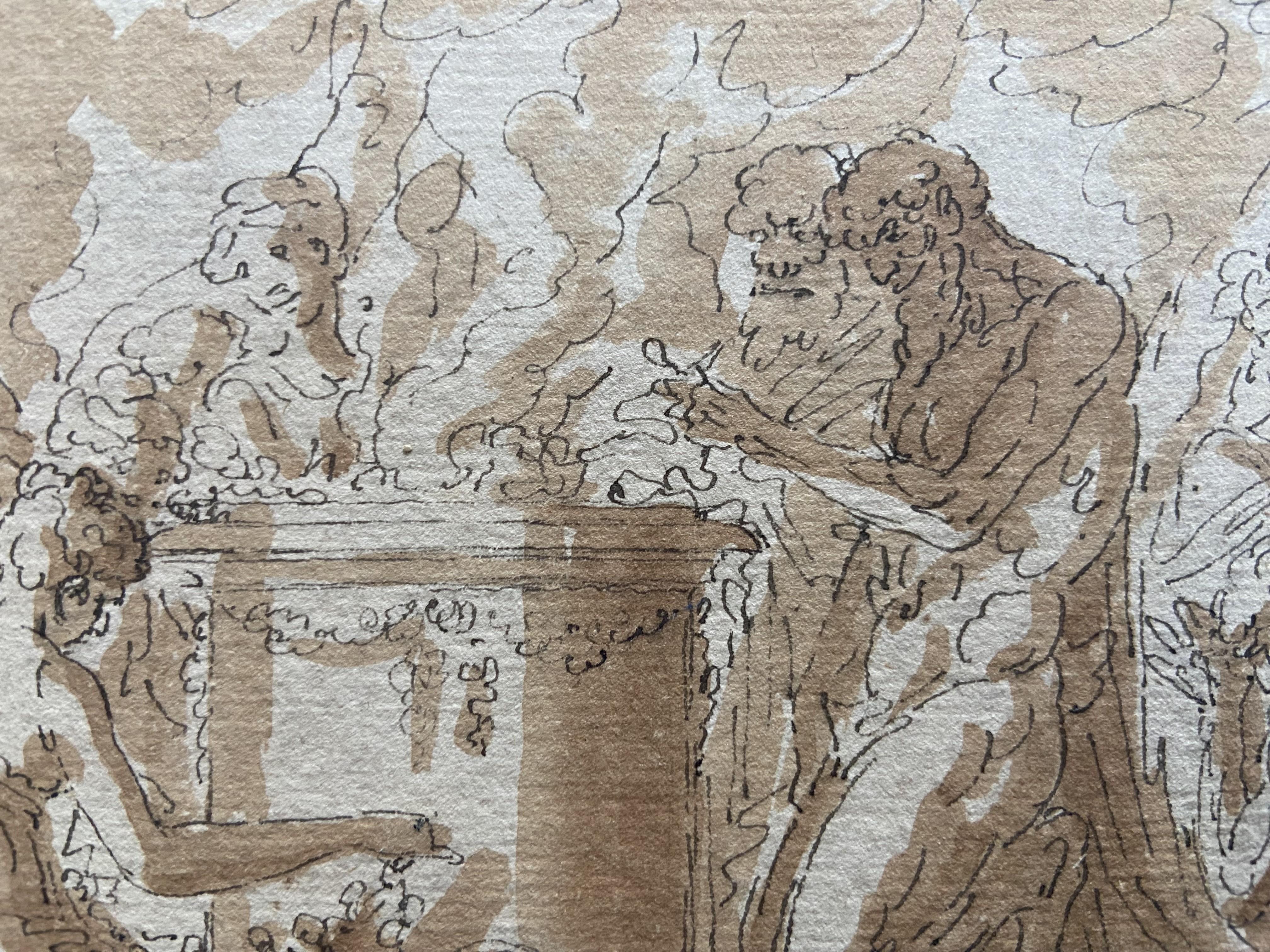 Louis-Félix de La Rue (1730-1777) Una scena di sacrificio antico, disegno 3