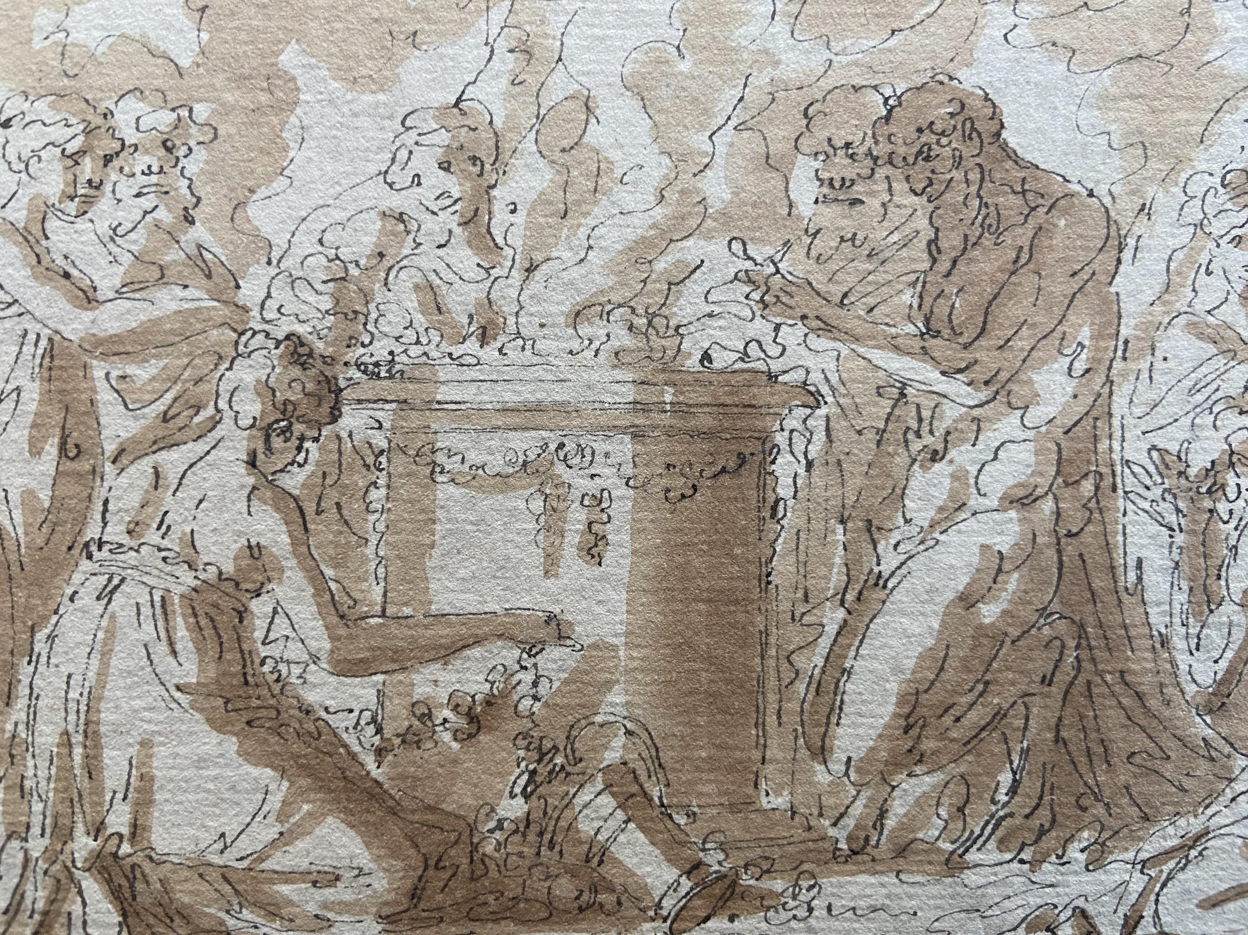 Louis-Félix de La Rue (1730-1777) Una scena di sacrificio antico, disegno 2