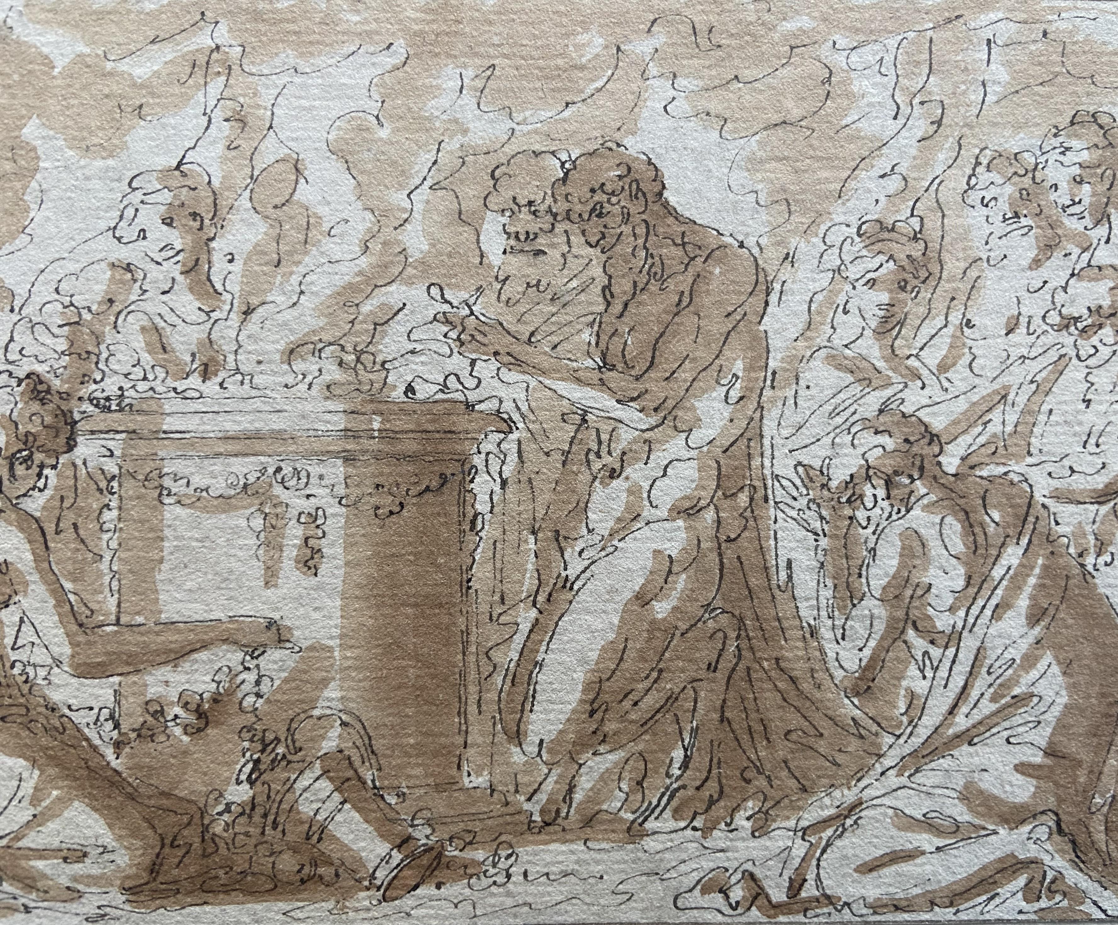 Louis-Félix de La Rue (1730-1777) Una scena di sacrificio antico, disegno 4