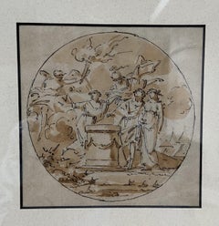 French school 18th Century,  A mytholological scene with a couple, drawing