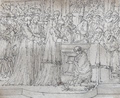 Louis-Félix de La Rue (1730-1777)  The Baptism of Carloman, drawing
