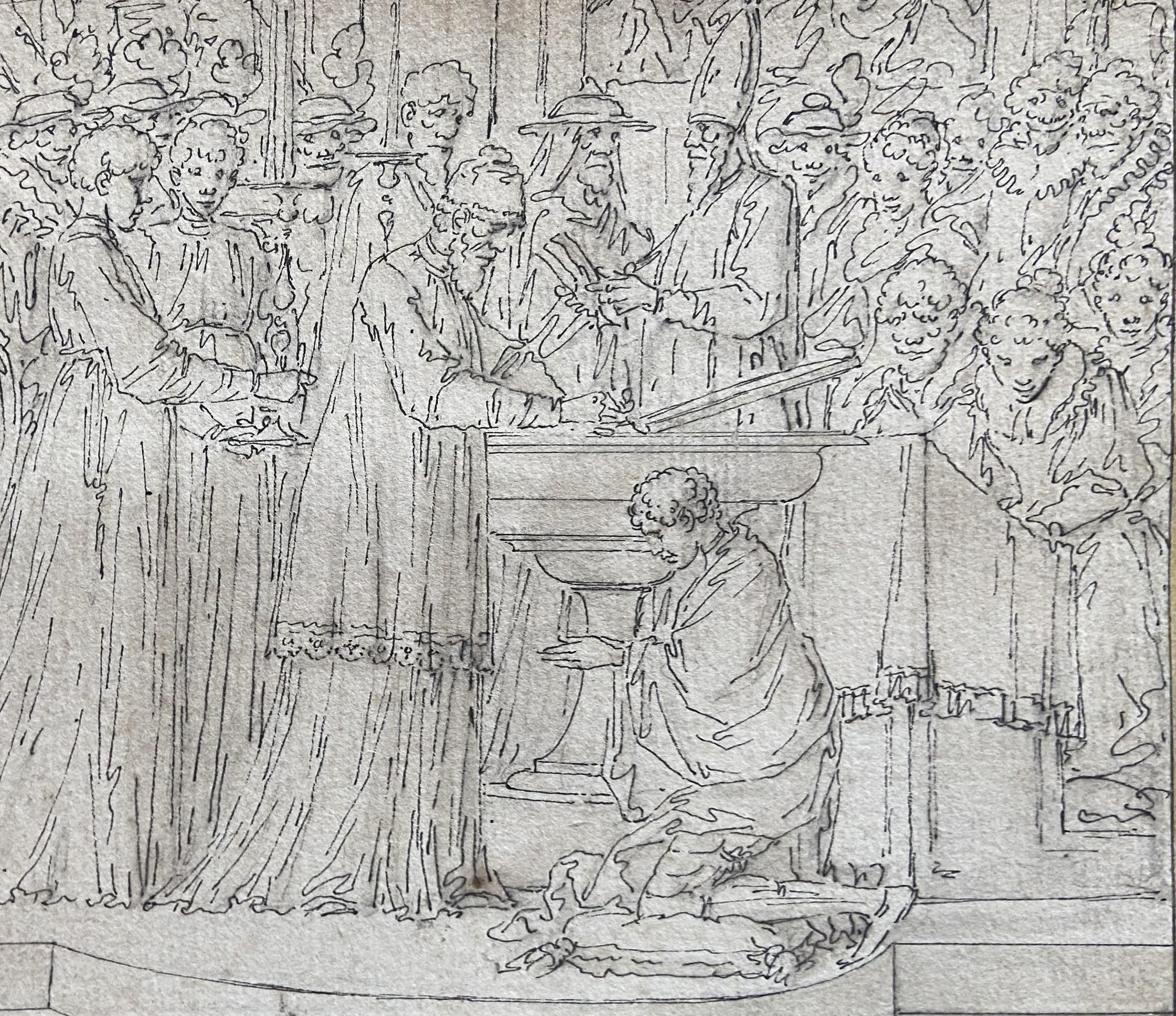 Louis-Félix de La Rue (1730-1777) Il battesimo di Carlomanno, disegno in vendita 3