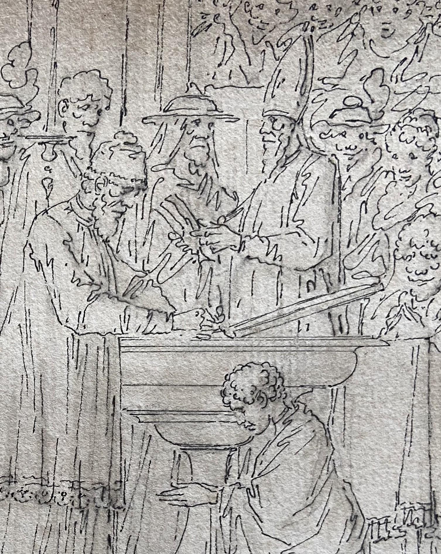 Louis-Félix de La Rue (1730-1777) Il battesimo di Carlomanno, disegno in vendita 4
