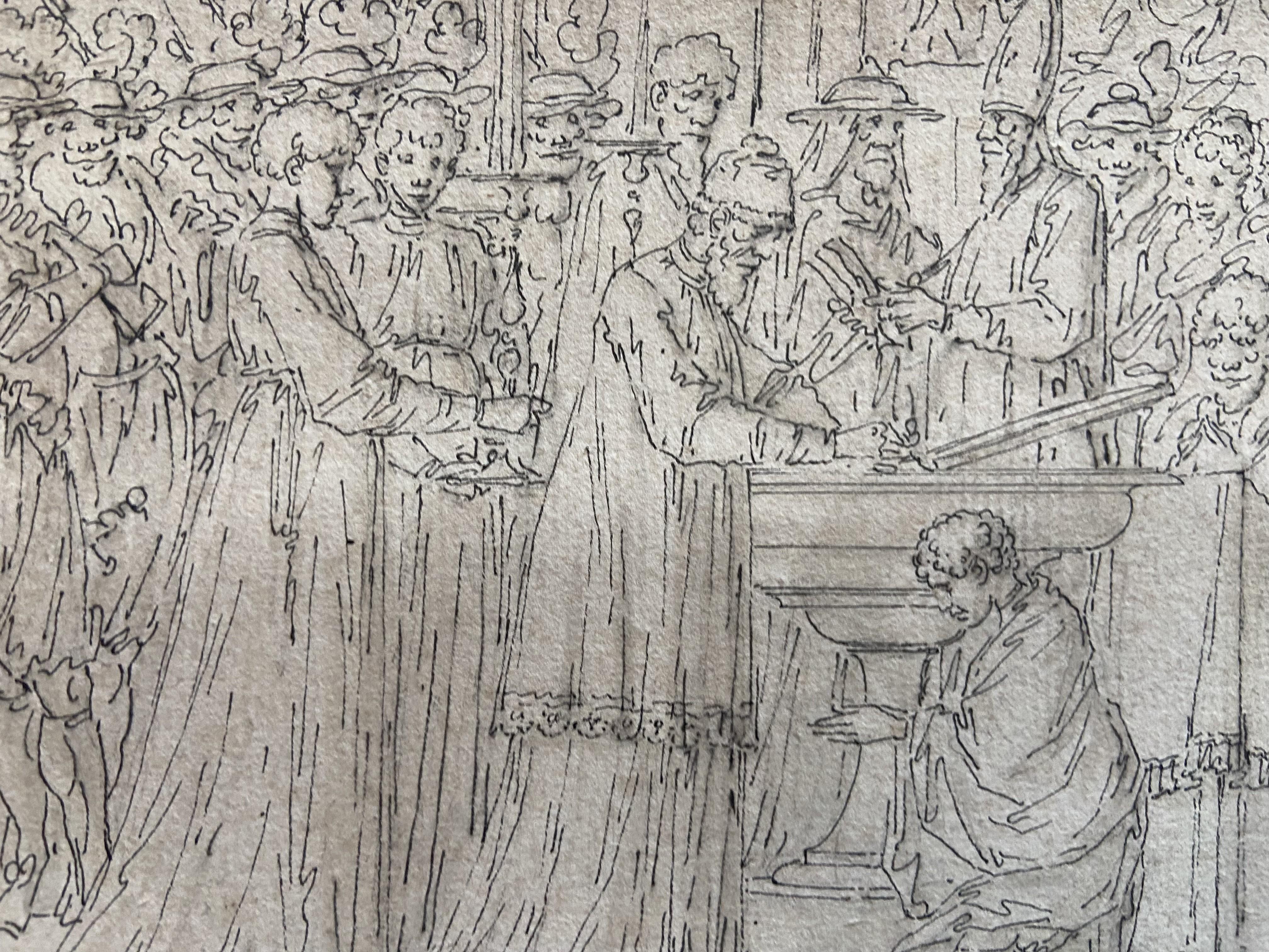 Louis-Félix de La Rue (1730-1777) Il battesimo di Carlomanno, disegno in vendita 1