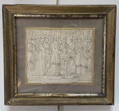 Louis-Félix de La Rue (1730-1777)  The Baptism of Carloman, drawing