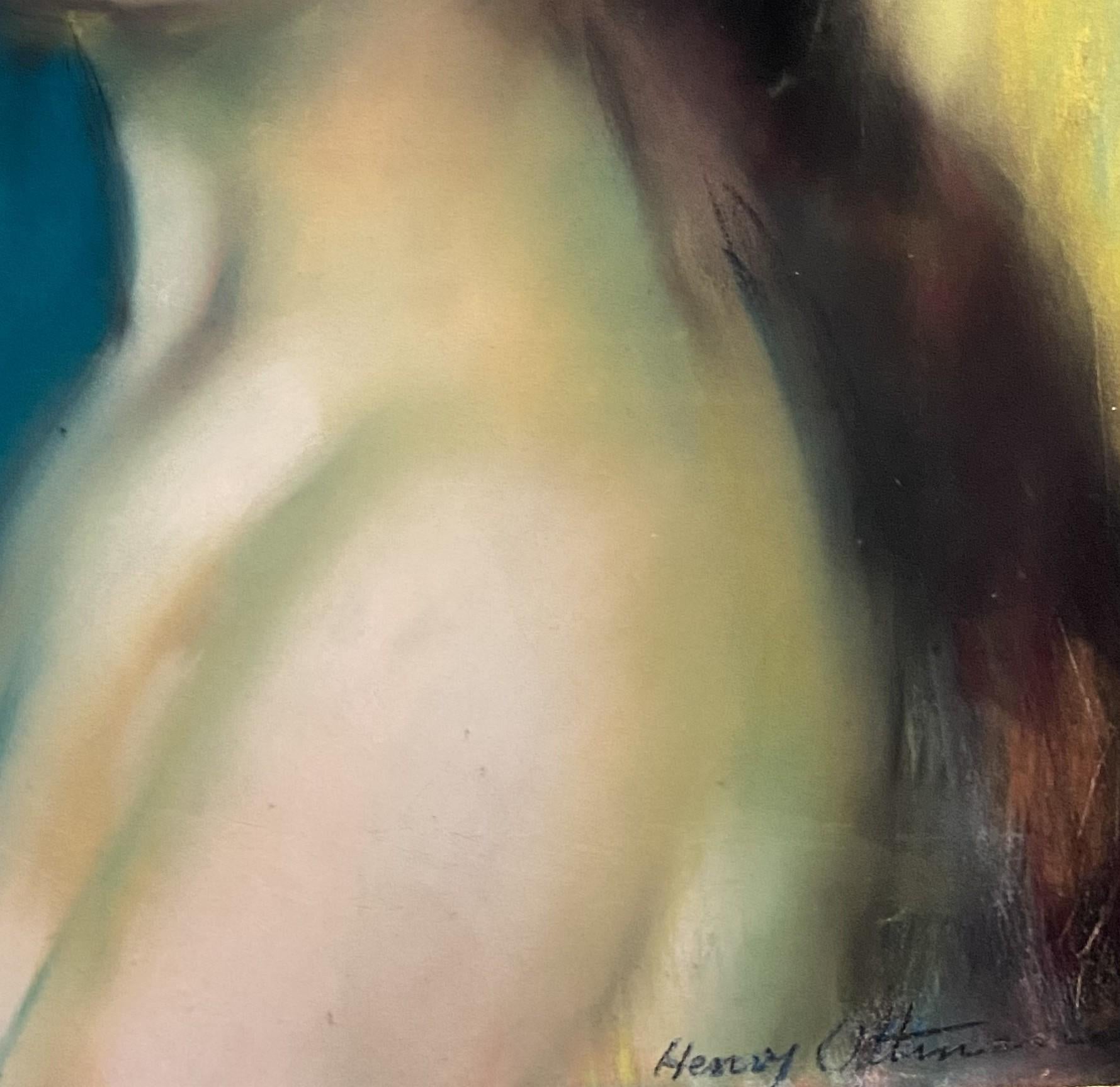 Henry Ottmann (1877-1927) Retrato de busto de mujer, al pastel firmado en venta 1