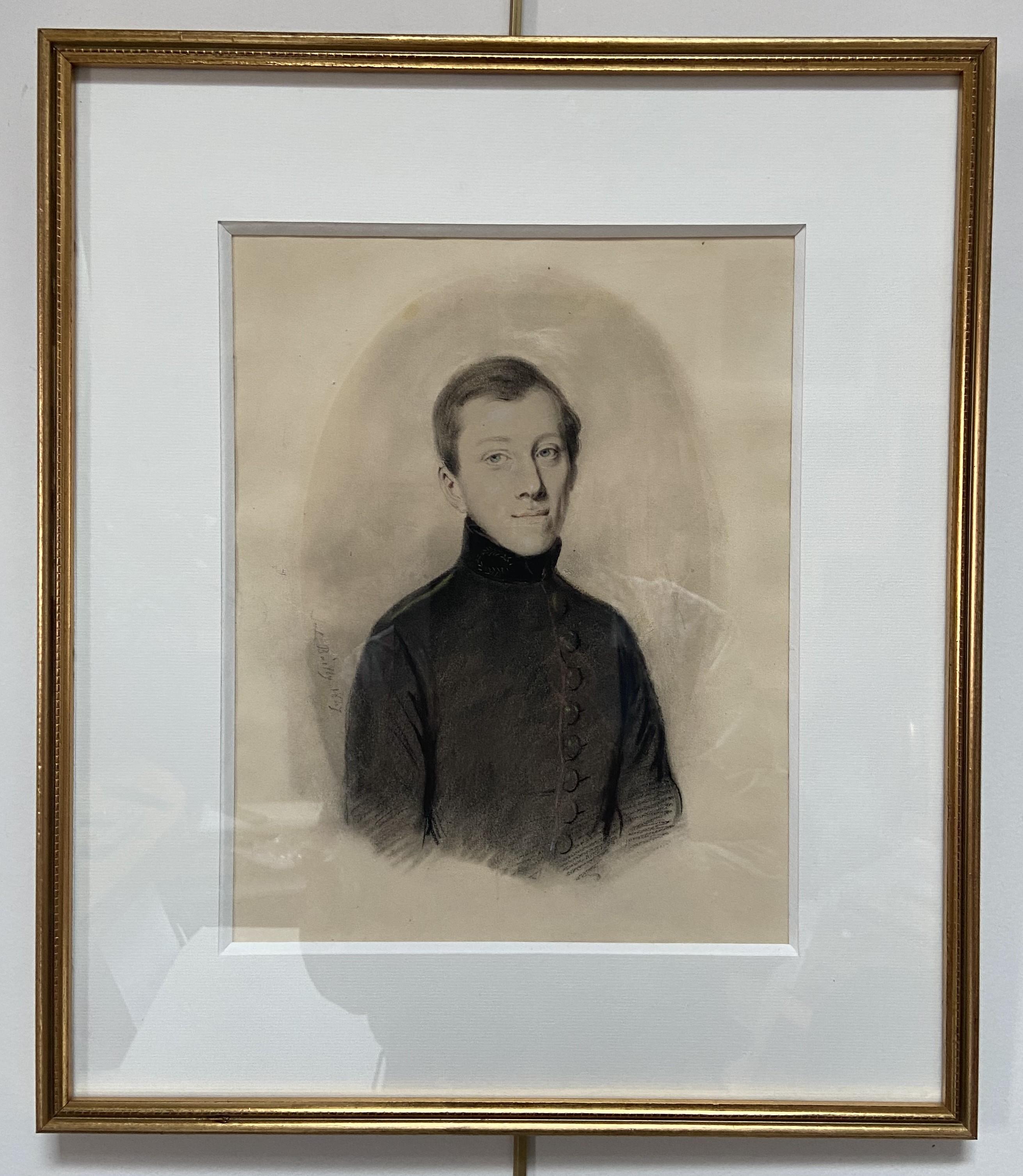 Jules Boilly (1796-1874) Portrait d'un jeune homme, dessin signé et daté en vente 1