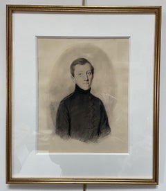 Jules Boilly (1796-1874) Portrait of a young man, drawing signed and dated