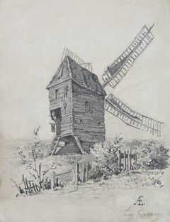 Eugène Cicéri (1813-1890) The Mill, original signed drawing