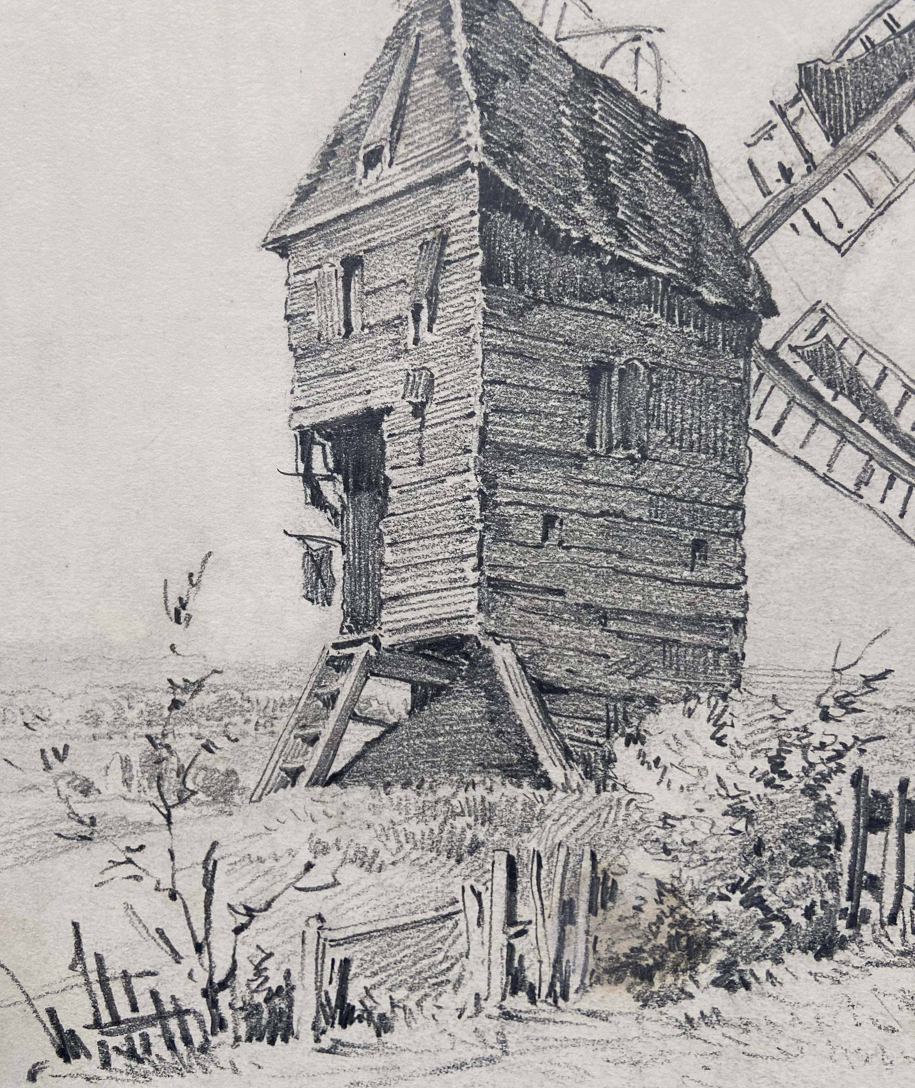 Eugène Cicéri (1813-1890) The Mill, original signed drawing For Sale 2