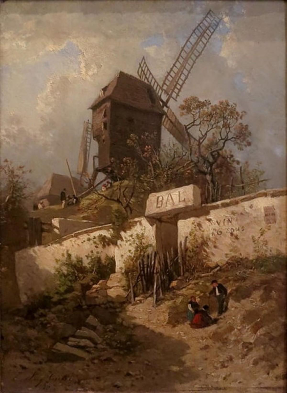 Eugène Cicéri (1813-1890) The Mill, original signed drawing For Sale 5