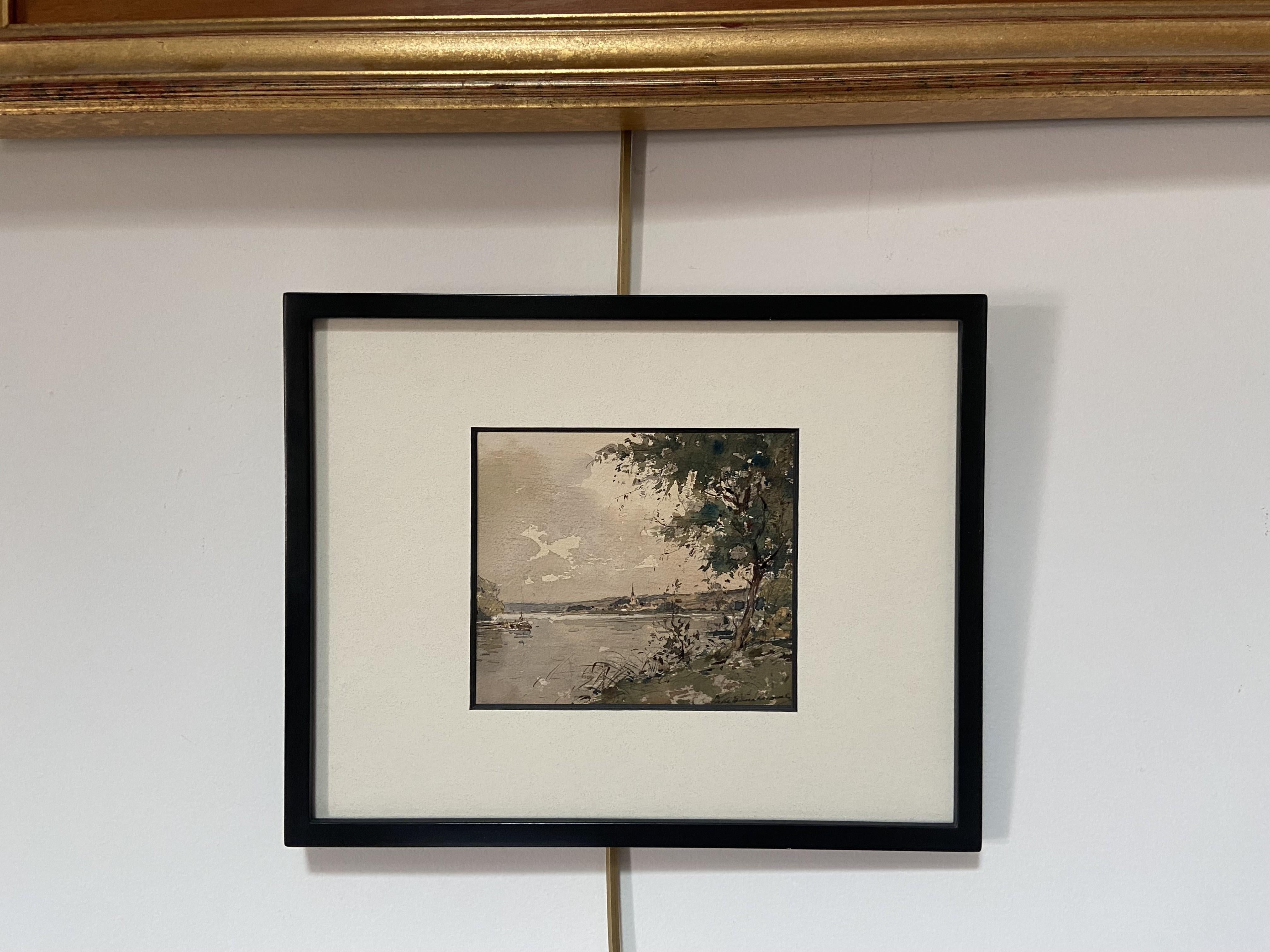 Paul Emile Lecomte (1877-1950)  Un paysage près de la rivière, aquarelle signée en vente 4