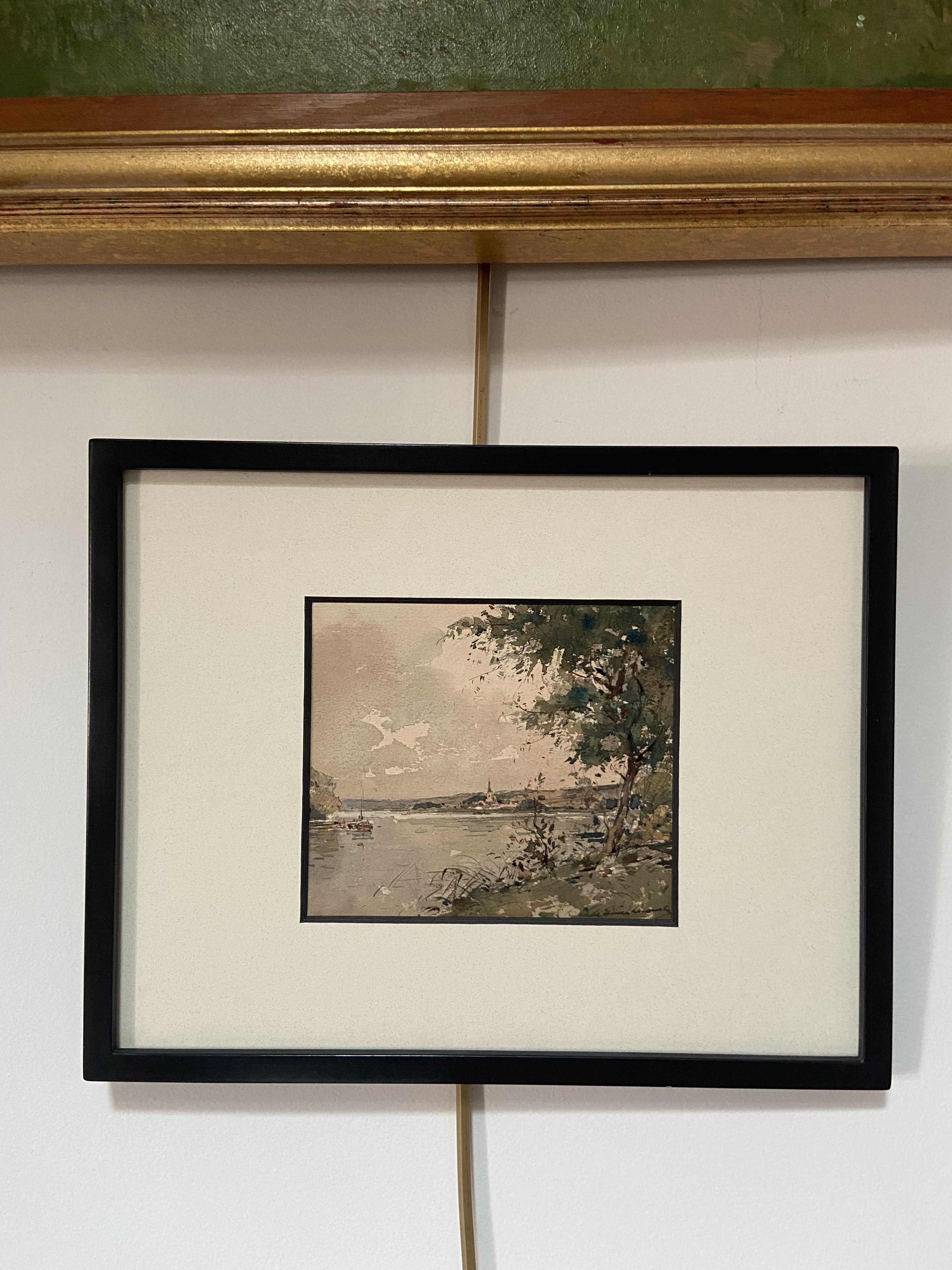 Paul Emile Lecomte (1877-1950)  Un paysage près de la rivière, aquarelle signée en vente 6