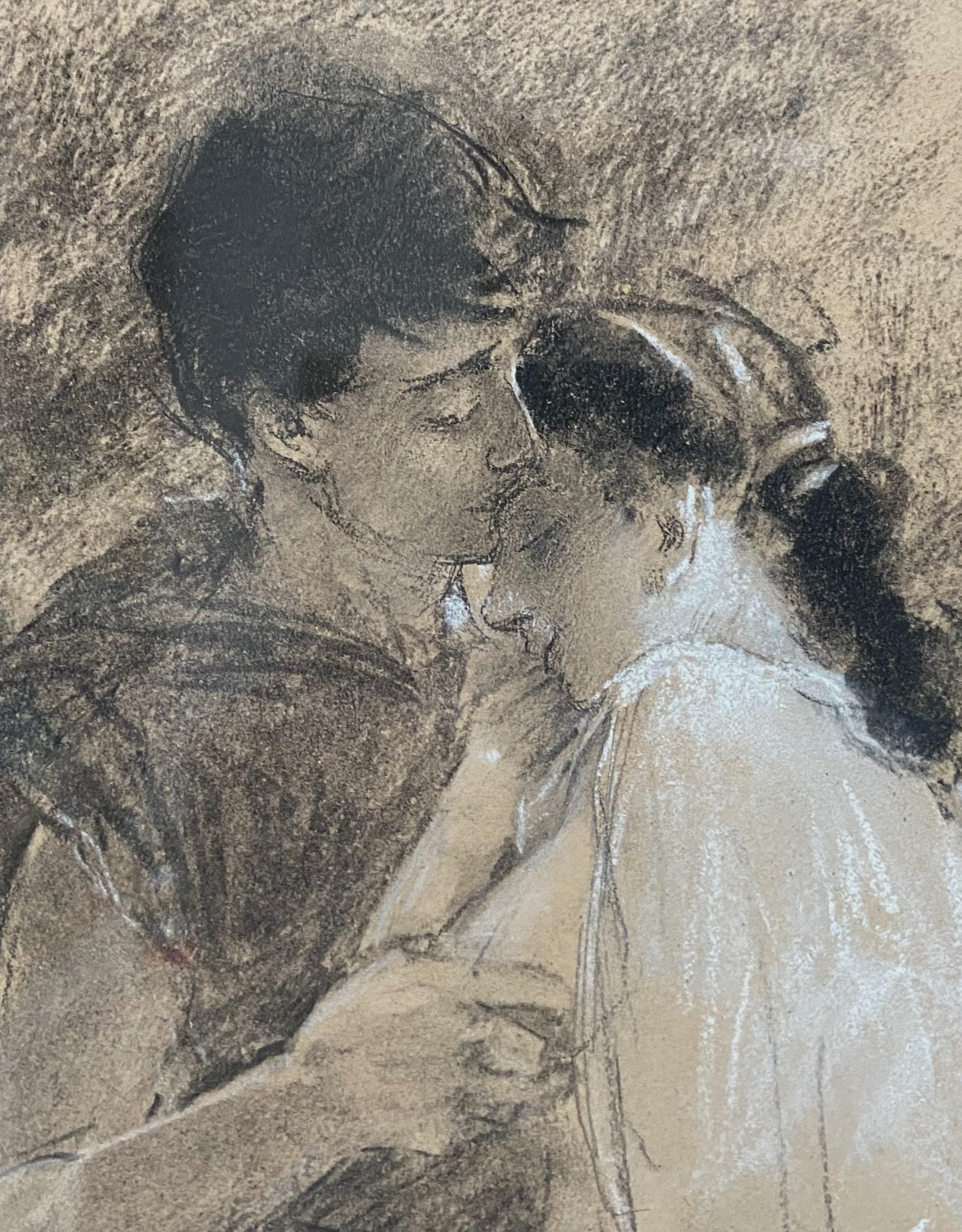 Antoine Calbet (1860-1942) Daphnis et Chloé, signierte Originalzeichnung 3