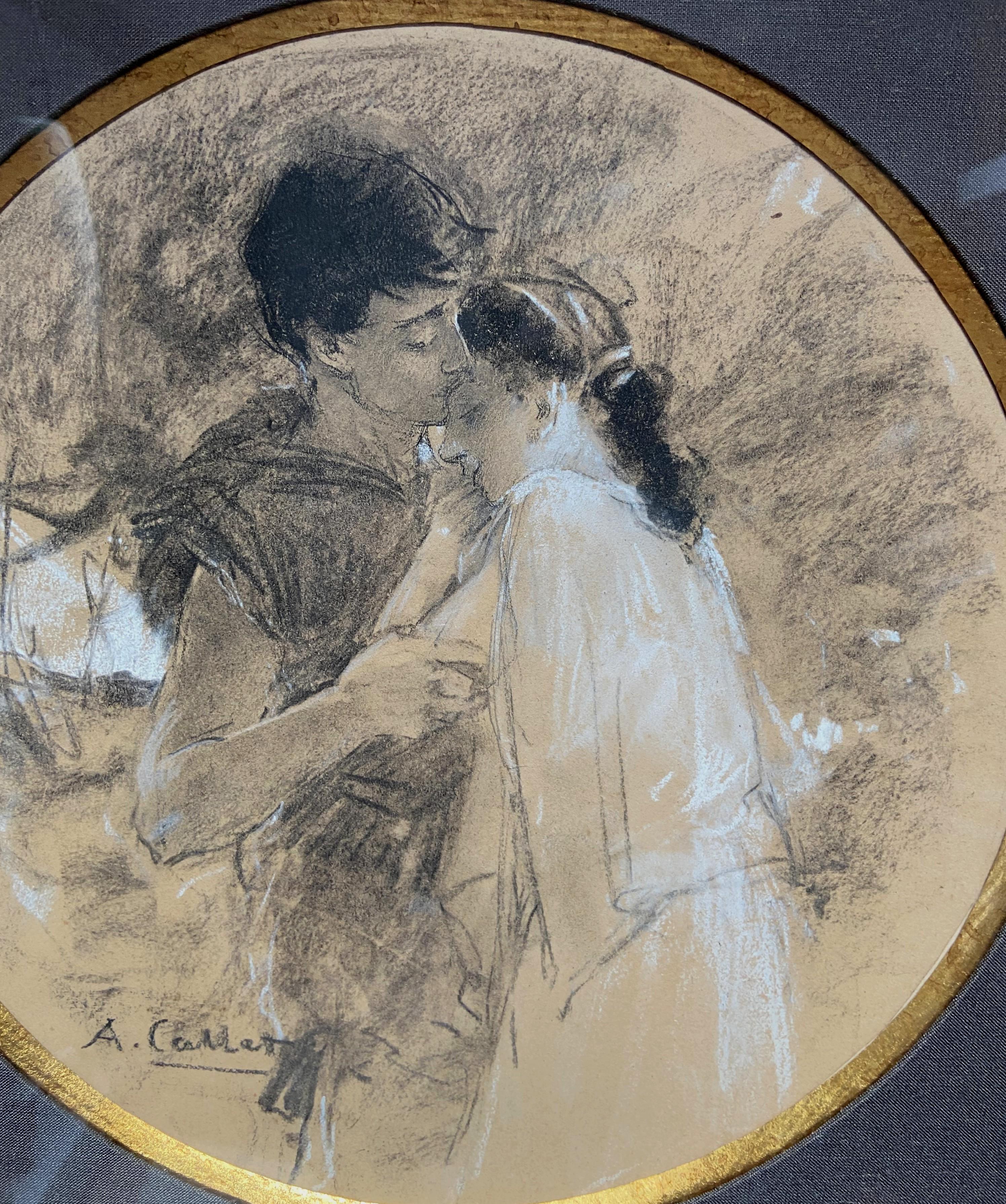 Antoine Calbet (1860-1942) Daphnis et Chloé, signierte Originalzeichnung 6