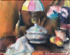 Henry Ottmann (1877-1927) A Still life with a lamp , pastel signed