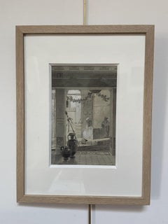 French Romantic School, View of a roman atrium, drawing