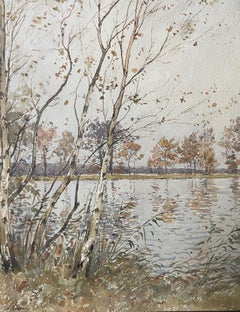 Paul Lecomte (1842-1920)  L'étang à Mortefontaine, signed watercolor