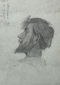 Jean-Amédée Gibert (1869-1945) Portrait of a man, 1895, drawing signed and dated