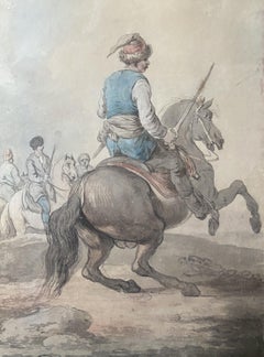 Attributed to Francesco Casanova (1727-1803), A Mamluk fighting , watercolor