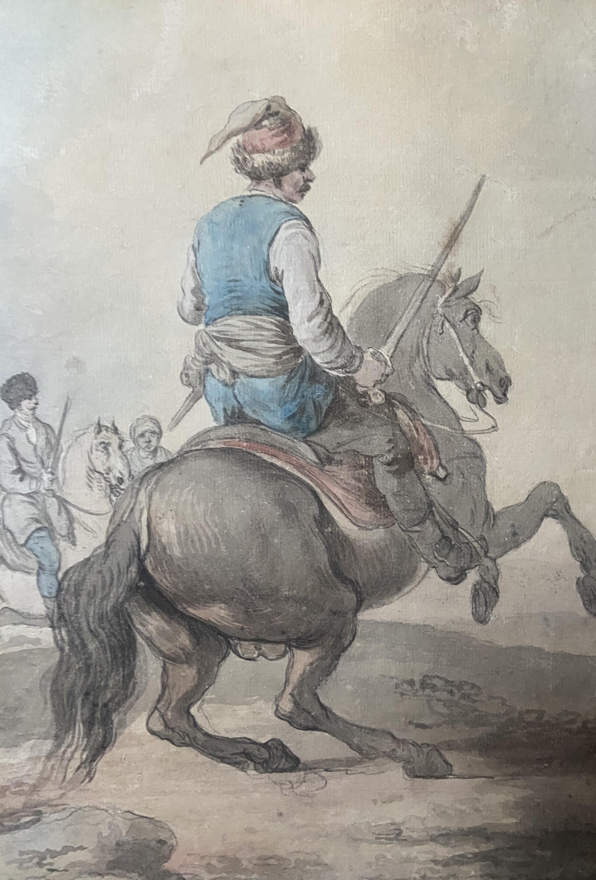 Attribuito a Francesco Casanova (1727-1803), Un combattimento mamelucco , acquerello in vendita 1